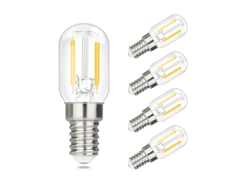 NETTLIFE Set van 4 warm wit E14 - LED - lampen, vintage - lampen T22, retro Edison, 2 W en 2700 K, geschikt voor lampenhouders.