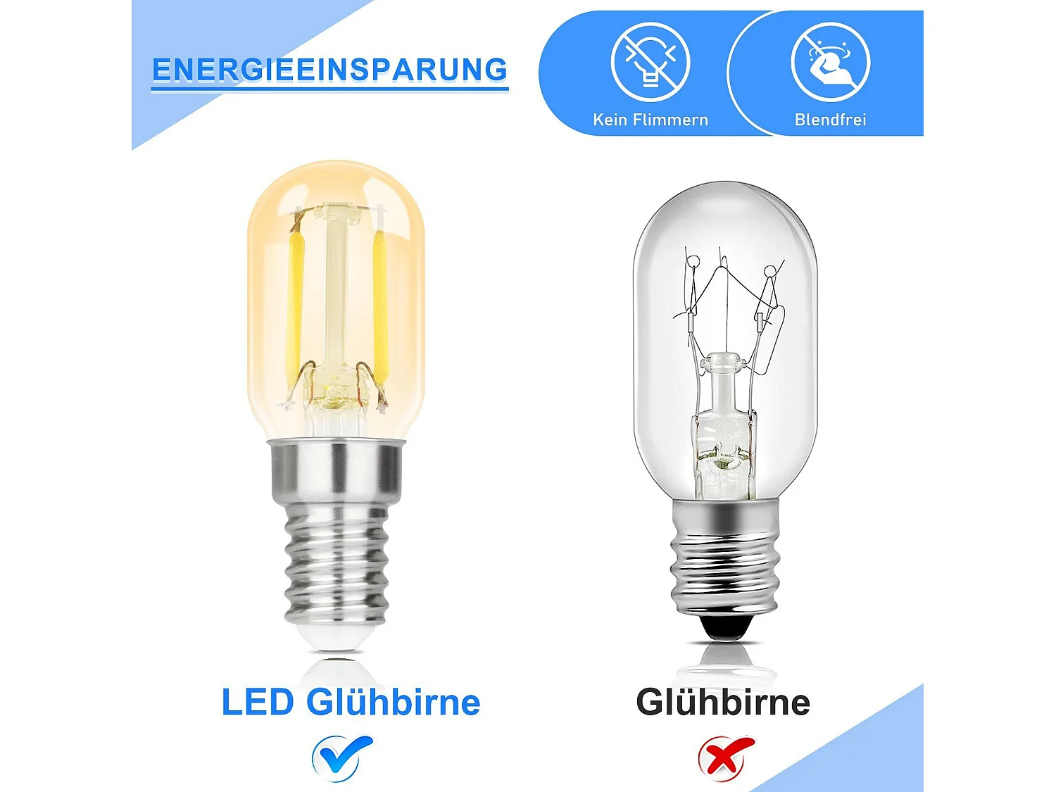 NETTLIFE Lot de 4 ampoules LED E14 blanc froid lampes vintage T22 2W rétro Edison 6000K économie d'énergie douille de lampe de réfrigérateur