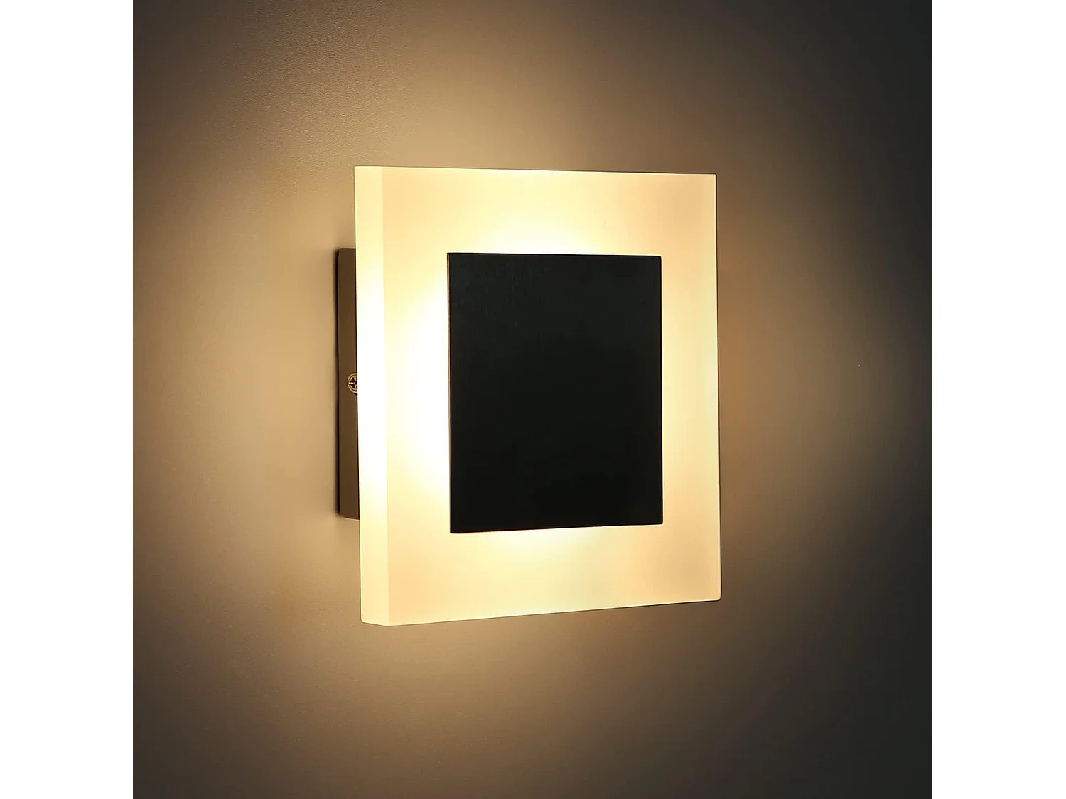 NETTLIFE LED Wandleuchte, Innenbeleuchtung, modernes Wandlicht, 3000K, warmweiß, aus Eisen und Acryl, Ø16cm, 7W, Flurleuchte