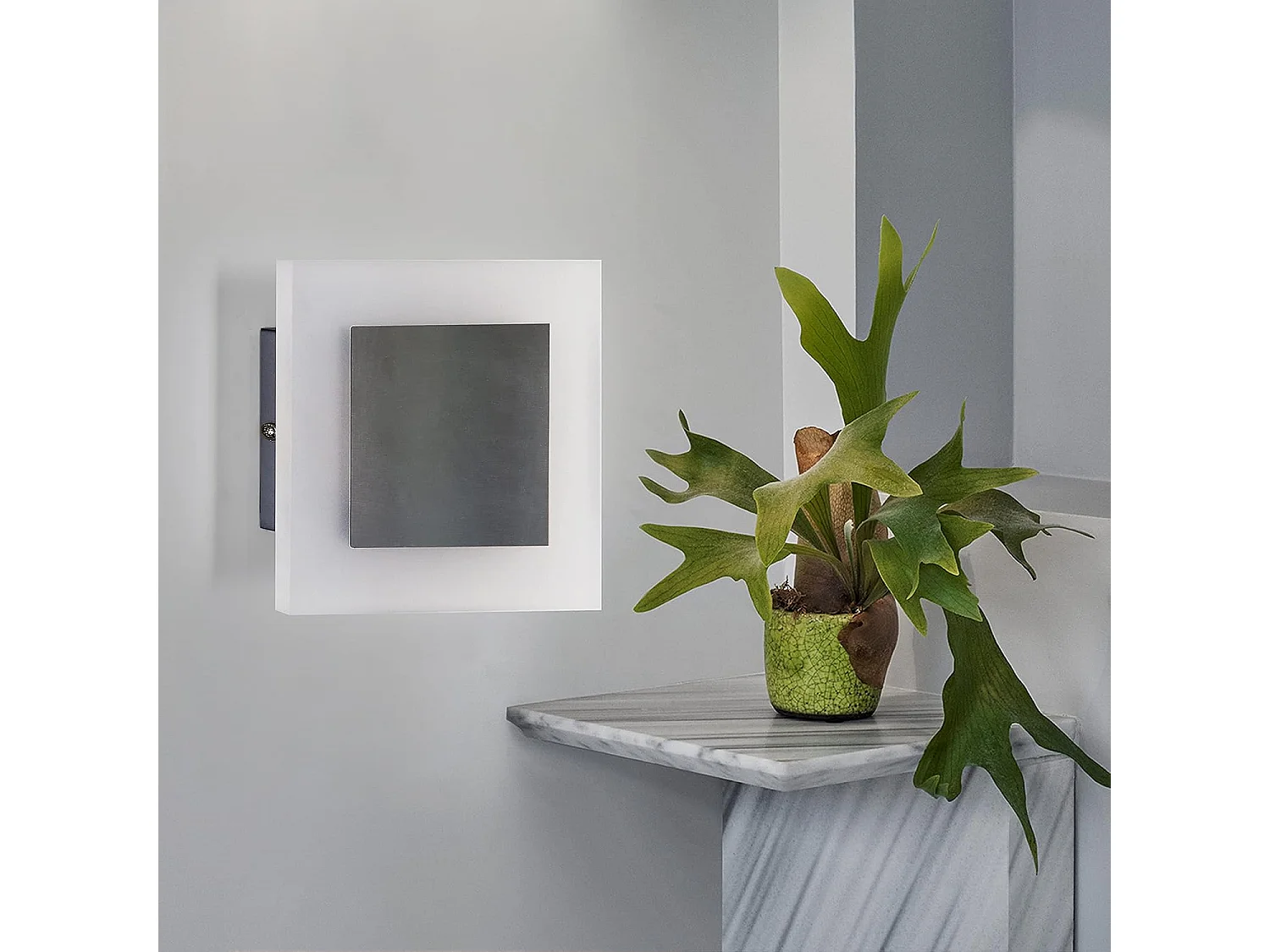 NETTLIFE LED Wandleuchte, Innenbeleuchtung, modernes Wandlicht, 3000K, warmweiß, aus Eisen und Acryl, Ø16cm, 7W, Flurleuchte