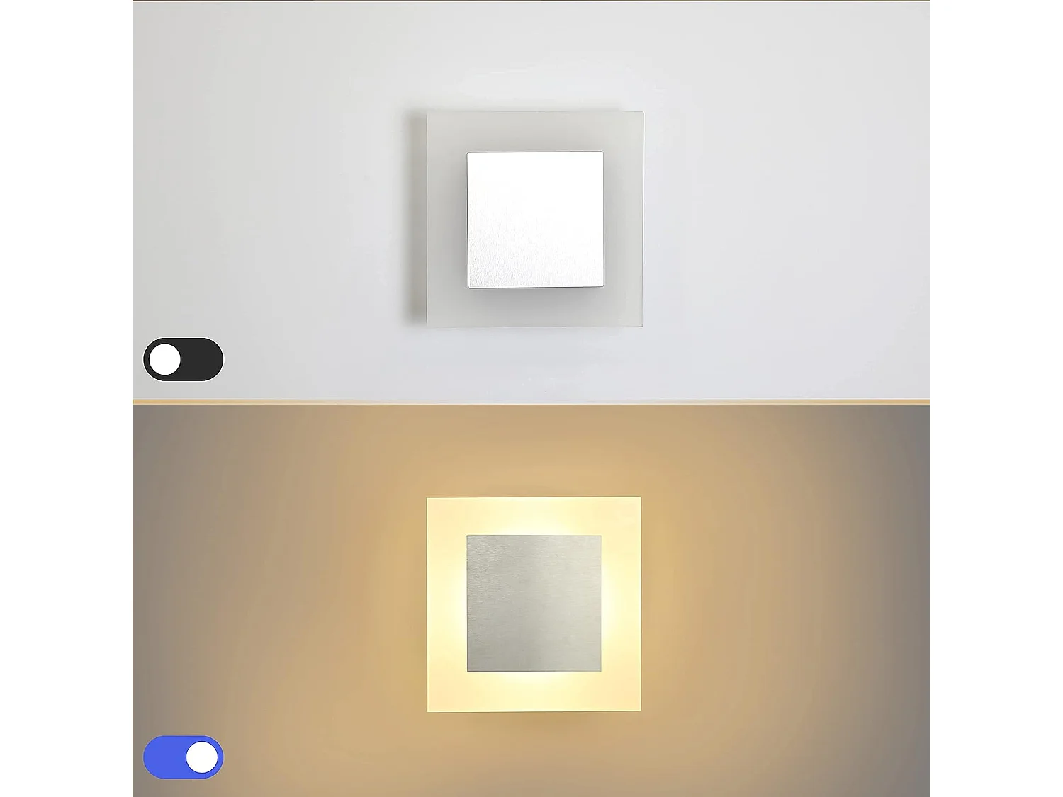 NETTLIFE LED Wandleuchte, Innenbeleuchtung, modernes Wandlicht, 3000K, warmweiß, aus Eisen und Acryl, Ø16cm, 7W, Flurleuchte