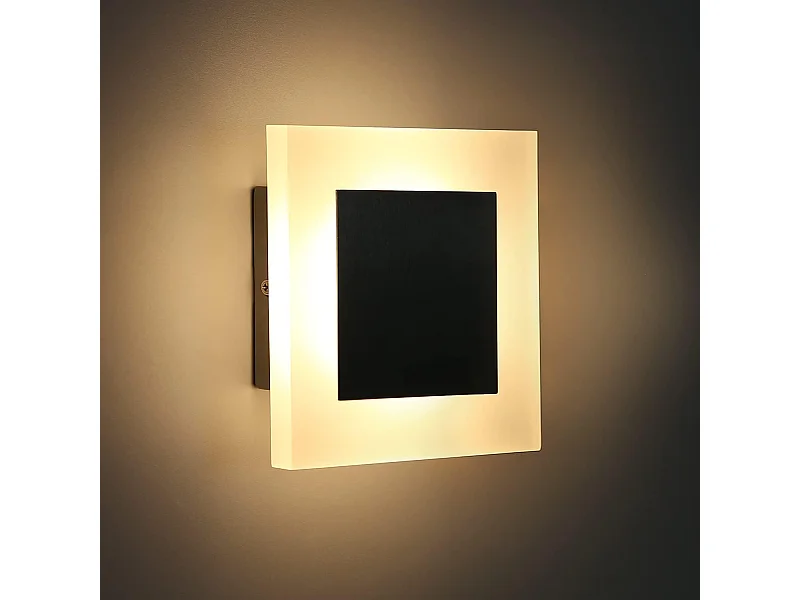 NETTLIFE LED Wandleuchte, Innenbeleuchtung, modernes Wandlicht, 3000K, warmweiß, aus Eisen und Acryl, Ø16cm, 7W, Flurleuchte