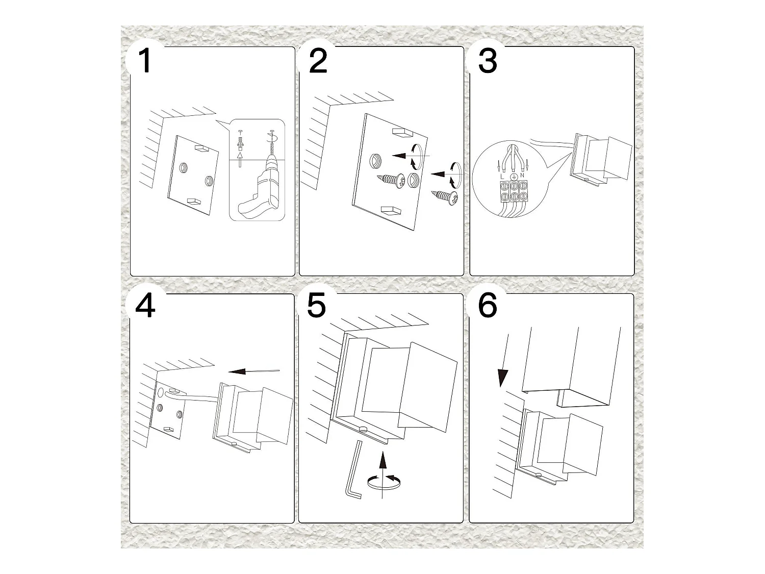 NETTLIFE Applique LED 5W ,2 pièces-Lampe Murale Extérieur/Intérieure  gris,double faisceau réglable étanche IP65 230V 3000K