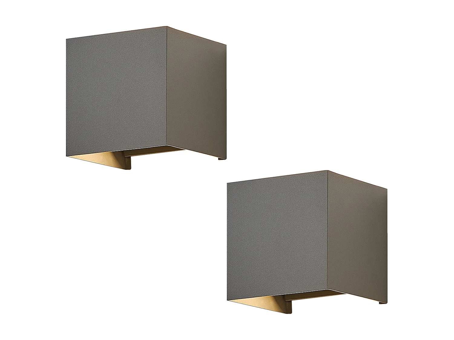 NETTLIFE Applique LED 5W ,2 pièces-Lampe Murale Extérieur/Intérieure  gris，double faisceau réglable étanche IP65 230V 3000K