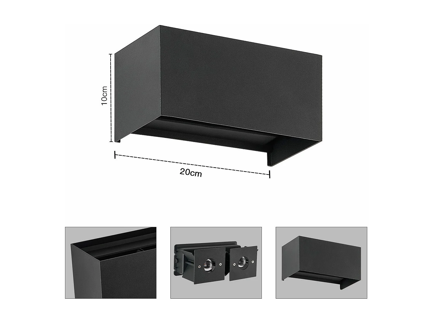 NETTLIFE 4 Lampes Murales Extérieures LED Noires, Éclairage Ascendant/Descendant, IP65, Lumière Blanche Chaude G9