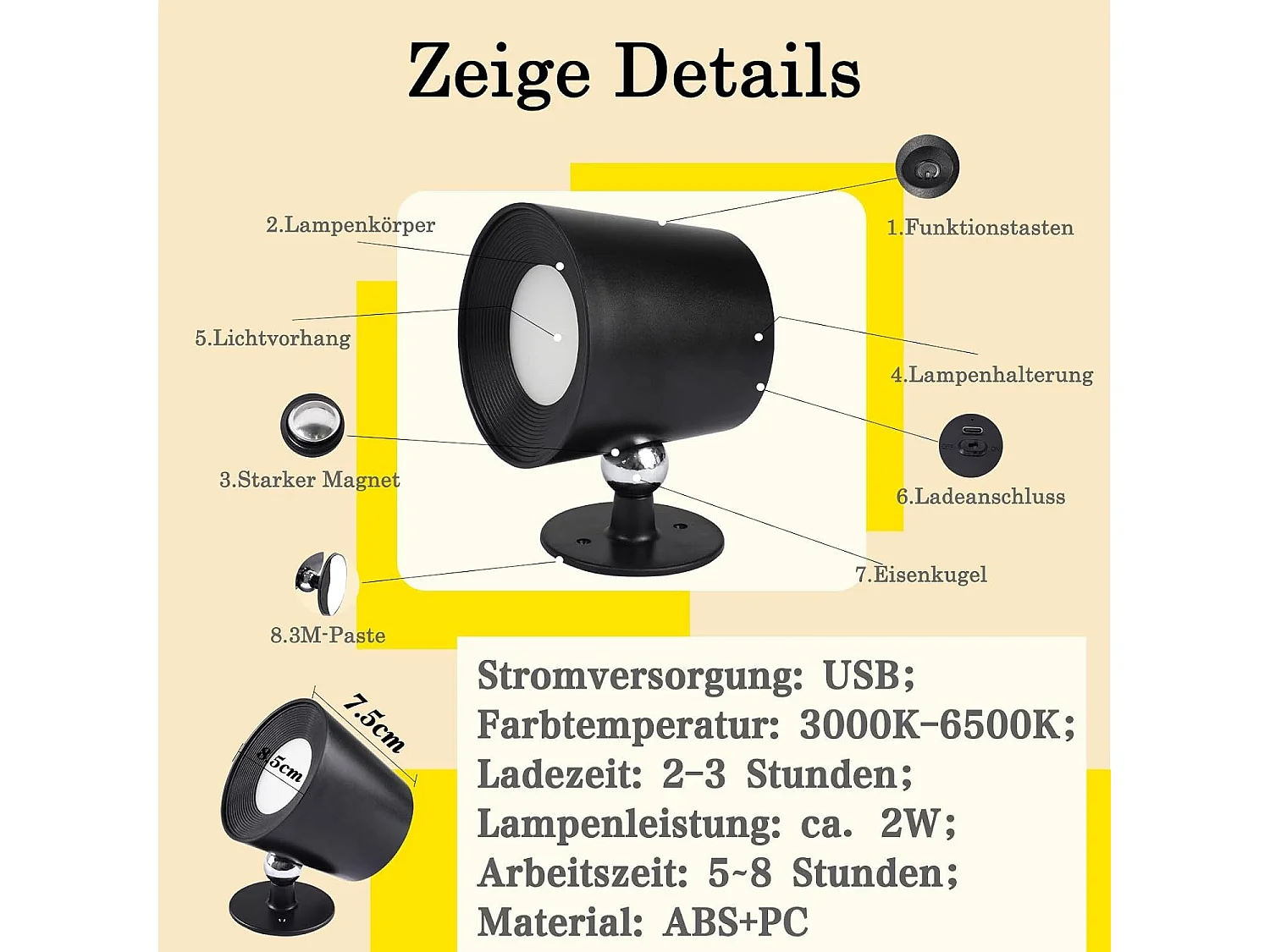 NETTLIFE Applique Murale Intérieur Cage en Métal，Dimmable Moderne 360°orientable Plafonnier en Métal Design Noir