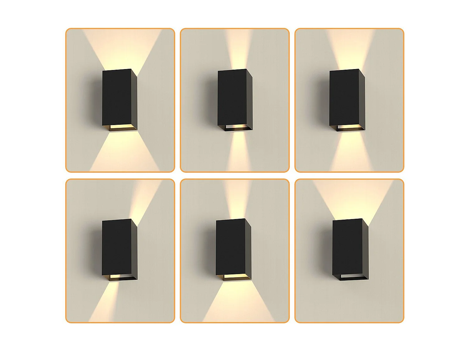 NETTLIFE Zestaw 2 kinkietów LED, zewnętrznych i wewnętrznych: czarne oświetlenie ścienne, lampa zewnętrzna, ściana domu 5 W IP65 ciepła biel 3000 K