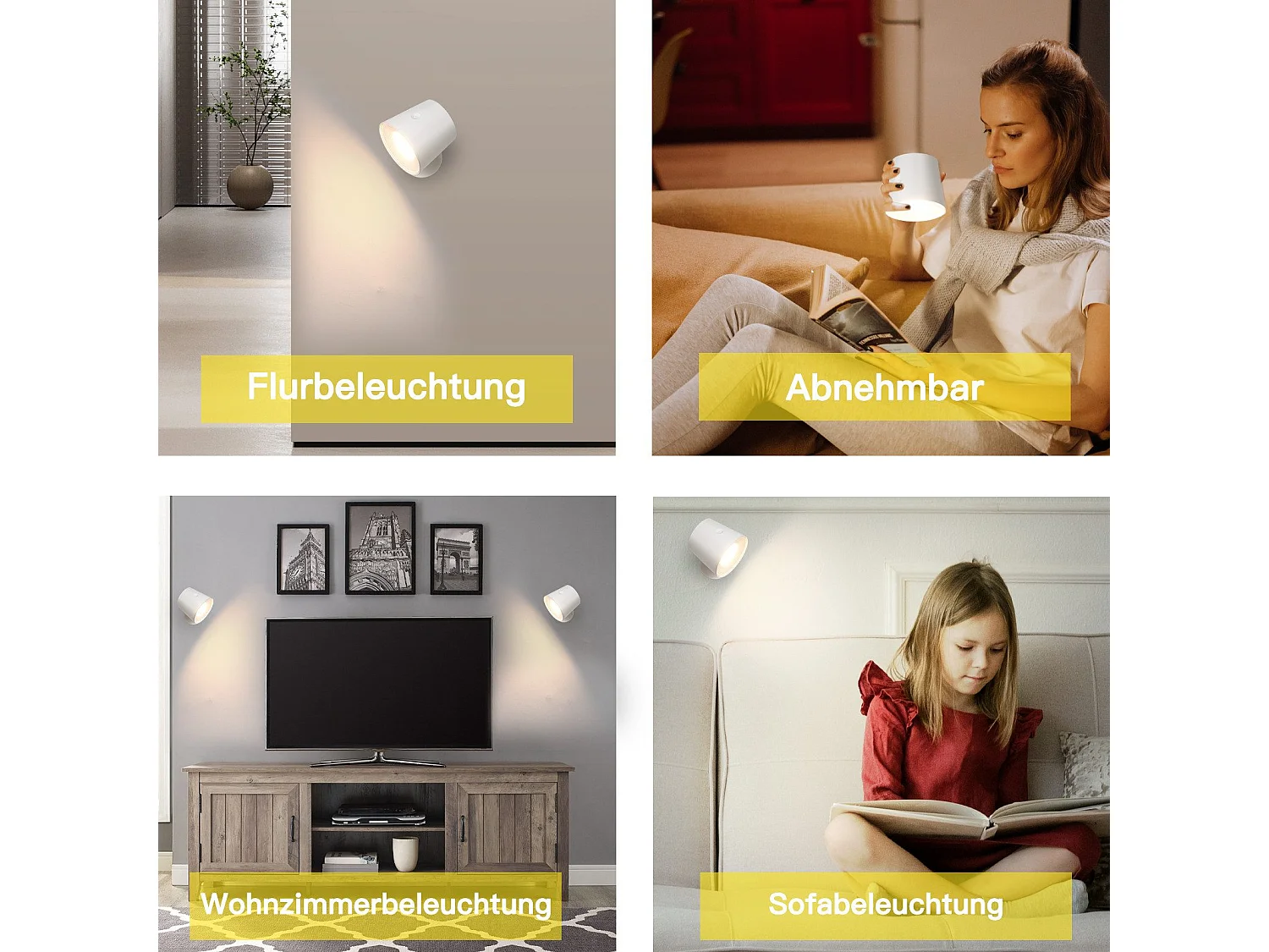 NETTLIFE Lot de 2 Applique Murale Intérieur Cage en Métal，Dimmable Moderne 360°orientable Plafonnier en Métal Design fig Blanc