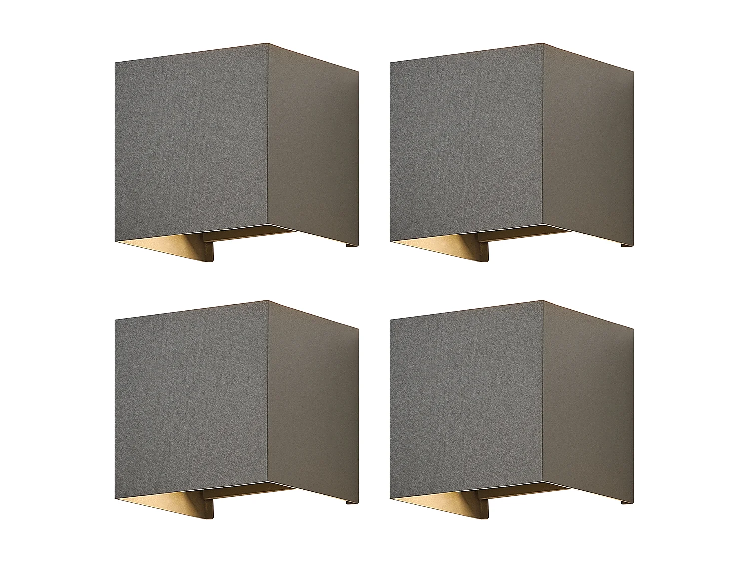 NETTLIFE Applique LED 5W,4 pièces -Lampe Murale Extérieur/Intérieure gris，double faisceau réglable étanche IP65 230V 3000K