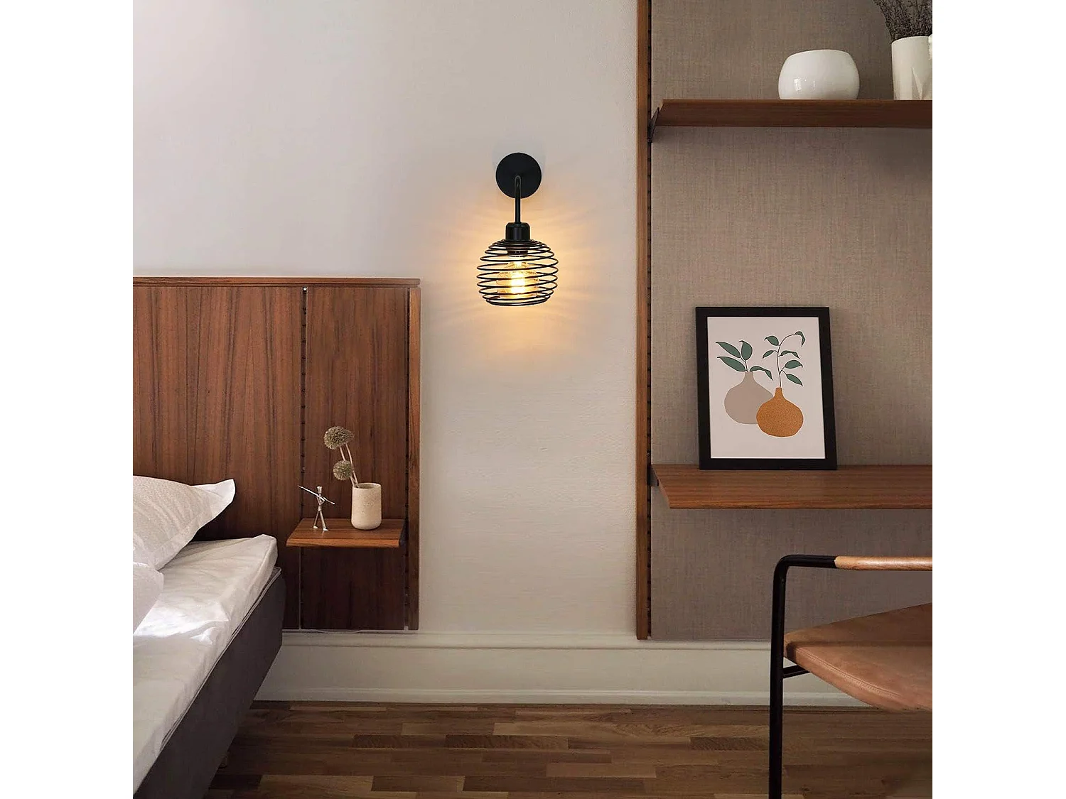 Aplicación para pared NETTLIFE, lámpara de iluminación para pared interior Vintage, lámparas para pasillo retro, negra, E27.