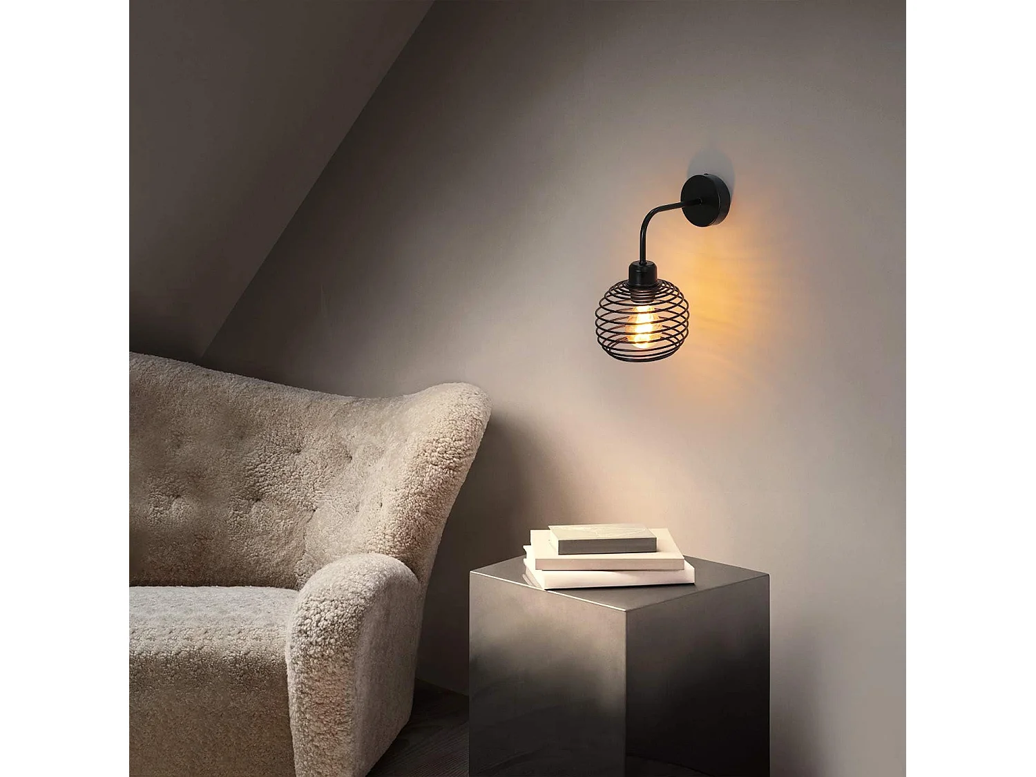 Aplicación para pared NETTLIFE, lámpara de iluminación para pared interior Vintage, lámparas para pasillo retro, negra, E27.