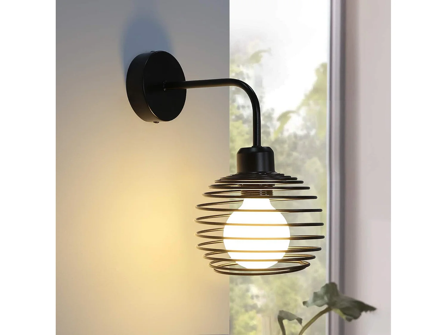 Aplicación para pared NETTLIFE, lámpara de iluminación para pared interior Vintage, lámparas para pasillo retro, negra, E27.