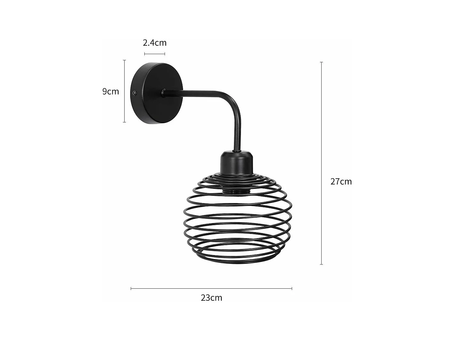 NETTLIFE applique murale vintage lampe d'intérieur éclairage mural rétro lampe de couloir noire E27