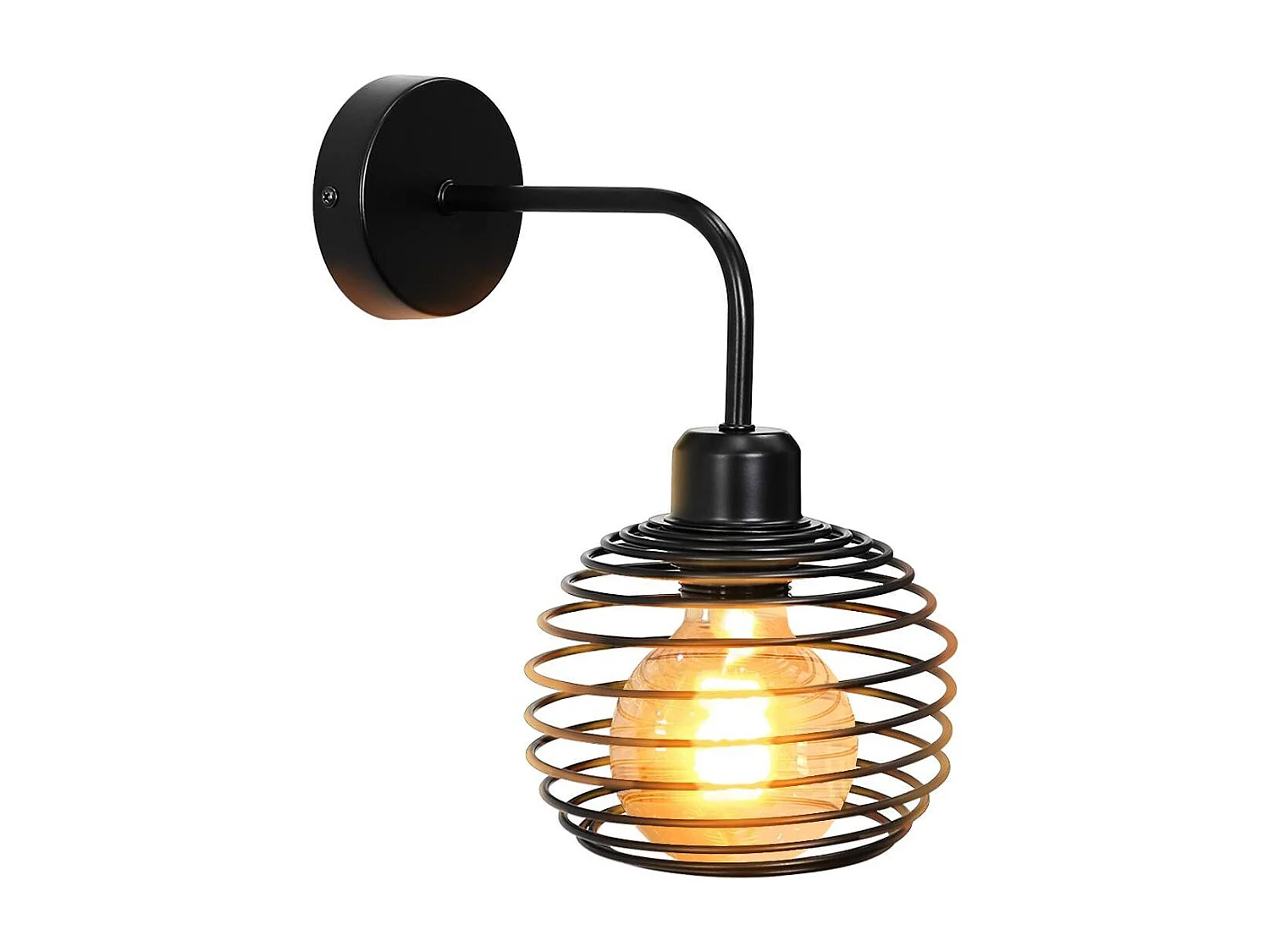 NETTLIFE applique murale vintage lampe d'intérieur éclairage mural rétro lampe de couloir noire E27