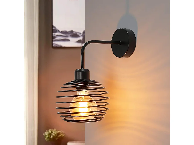 NETTLIFE vintage wandlamp binnen retro wandverlichting zwarte ganglamp E27