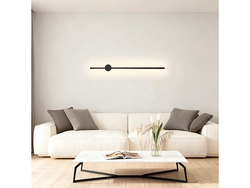 NETTLIFE LED-Wandleuchte für den Innenbereich – 60 cm – Moderne schwarze Designer-Flurlampe – Warmweiß 3000 K – Küchenlampe