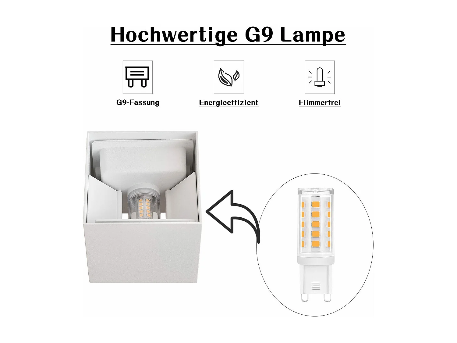 NETTLIFE Applique Murale LED Int/Ext, Blanc Chaud IP65, pour Maison, Chambre, Couloir, Cage d’Escalier