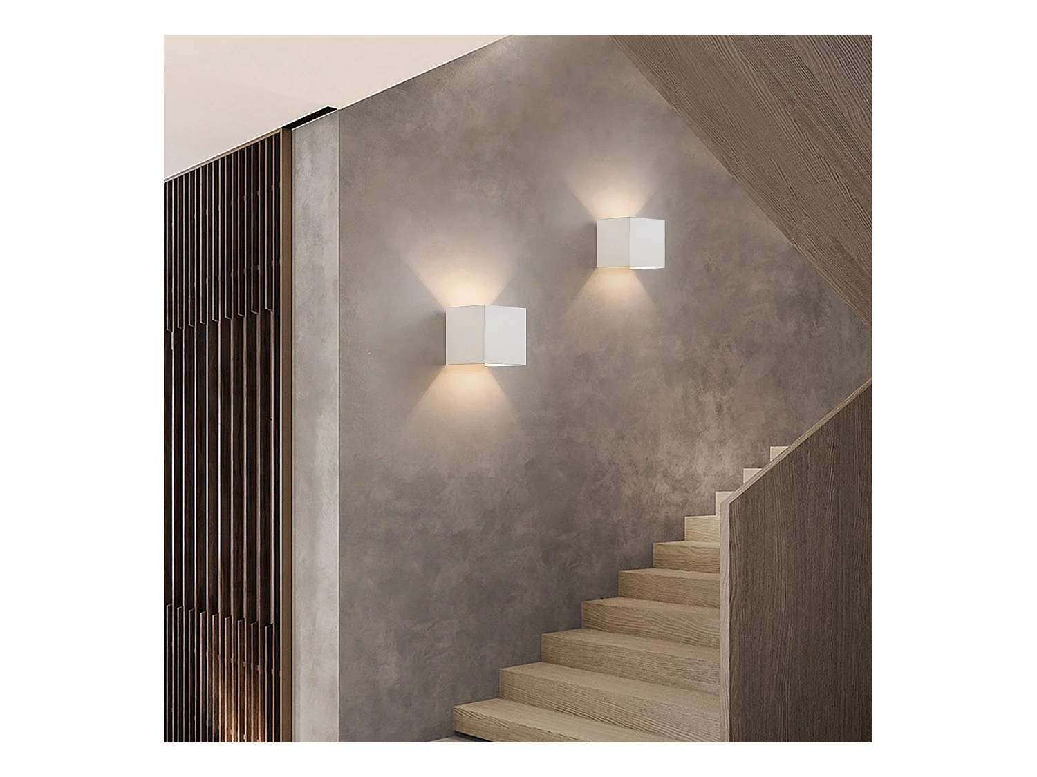 NETTLIFE Applique muur LED voor binnen en buiten, warm wit IP65, voor huis, slaapkamer, gang, trapruimte.