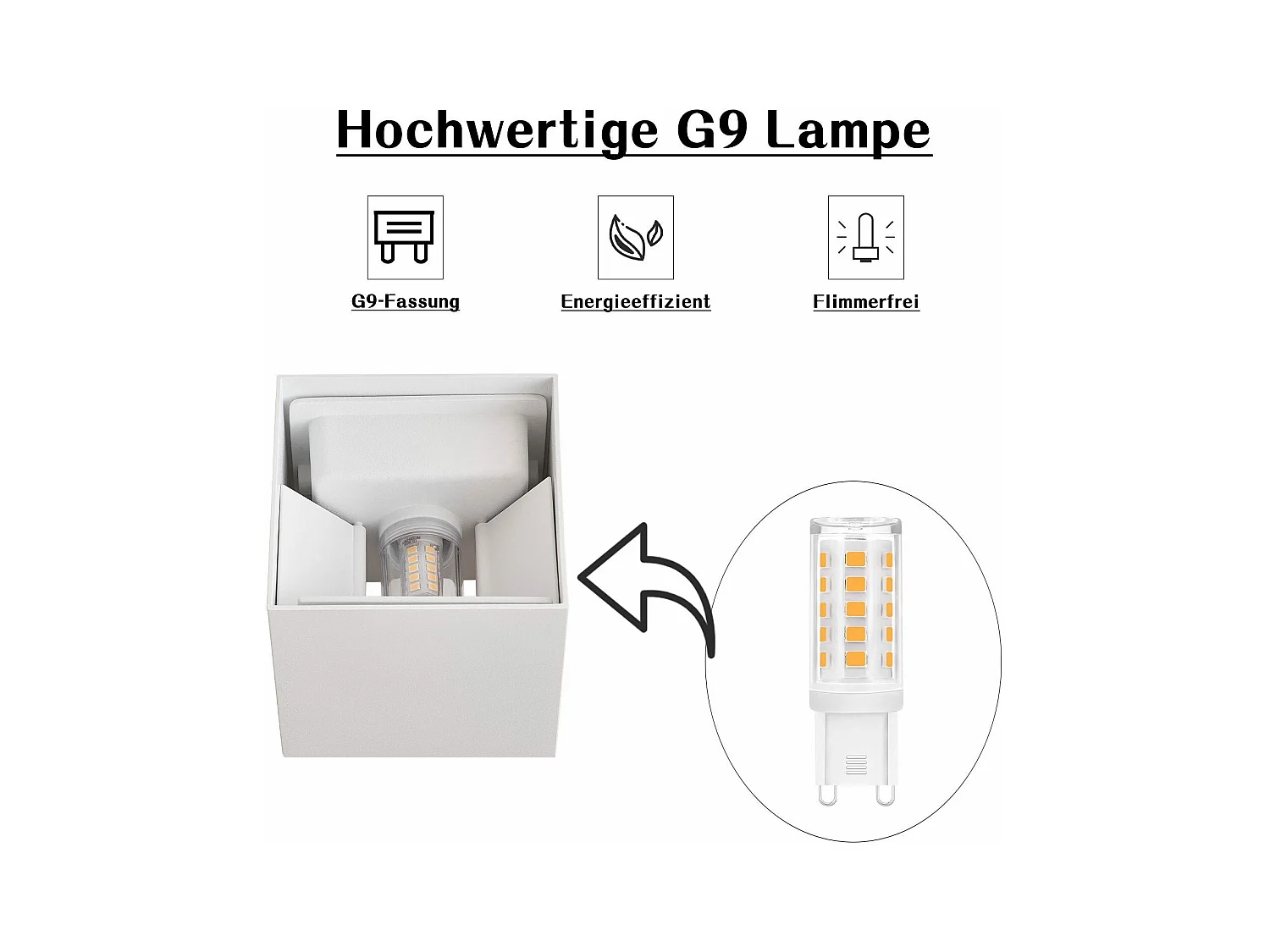 NETTLIFE Applique muur LED voor binnen en buiten, warm wit IP65, voor huis, slaapkamer, gang, trapruimte.