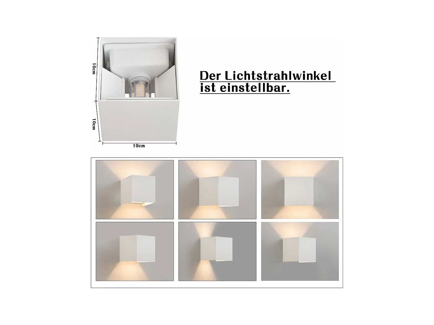 NETTLIFE Applique muur LED voor binnen en buiten, warm wit IP65, voor huis, slaapkamer, gang, trapruimte.