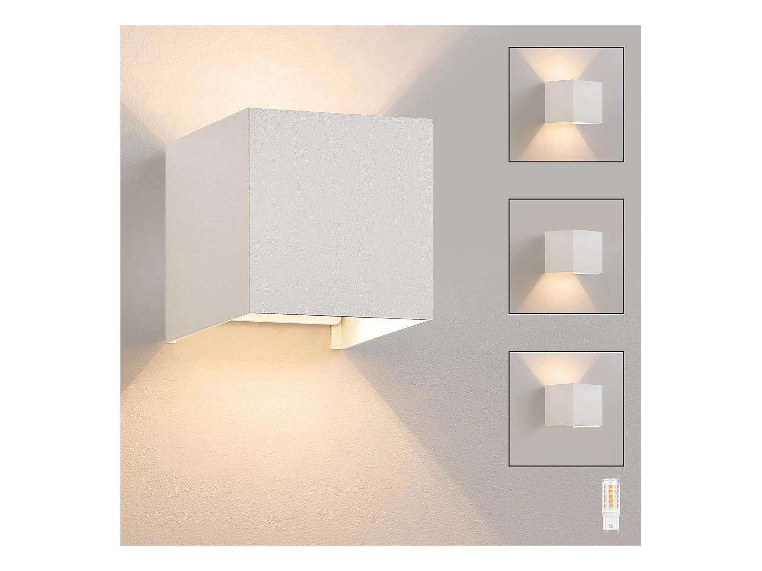 NETTLIFE Applique muur LED voor binnen en buiten, warm wit IP65, voor huis, slaapkamer, gang, trapruimte.