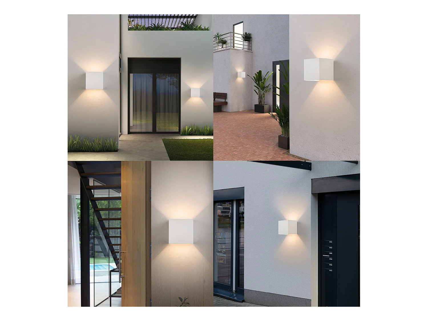 NETTLIFE Applique muur LED voor binnen en buiten, warm wit IP65, voor huis, slaapkamer, gang, trapruimte.