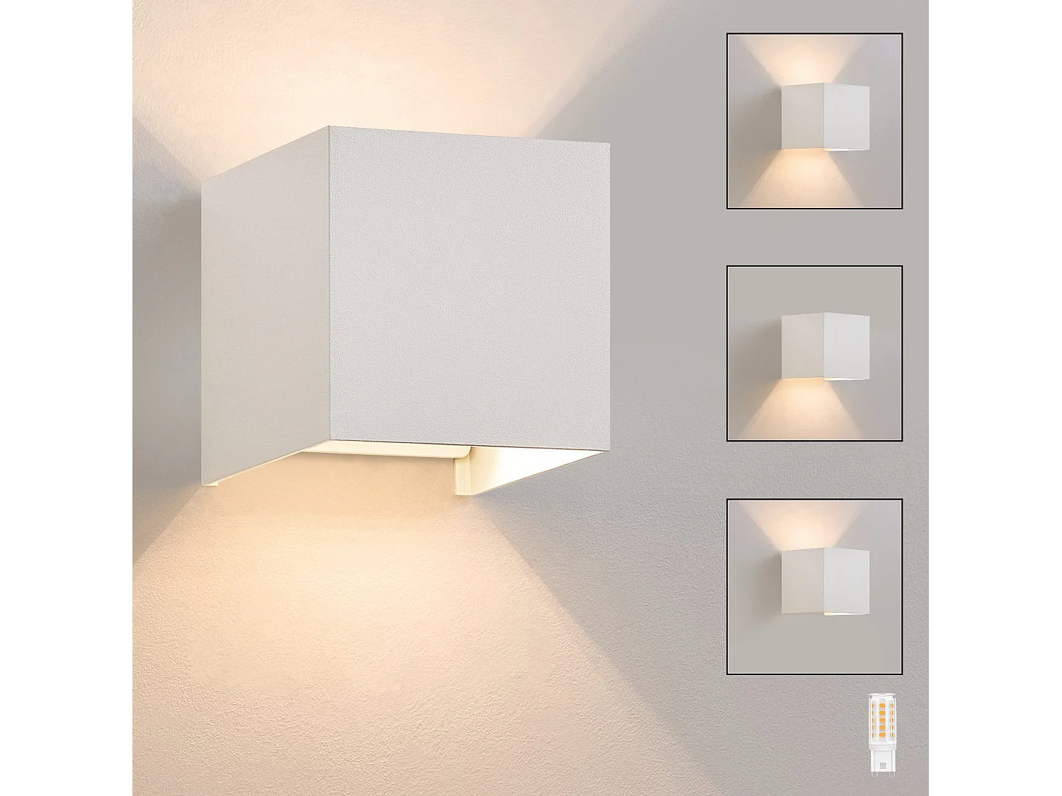 NETTLIFE Applique muur LED voor binnen en buiten, warm wit IP65, voor huis, slaapkamer, gang, trapruimte.
