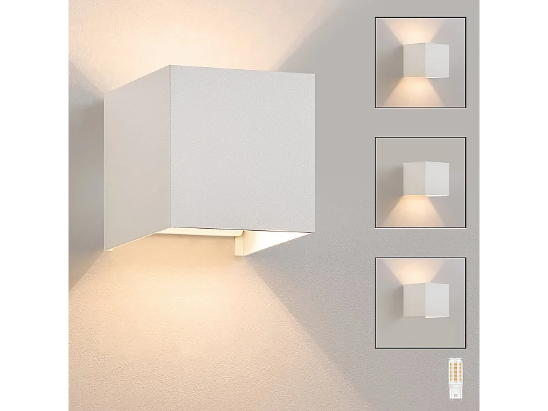 NETTLIFE Aplicación LED para Muro Int/Ext, Blanco Caliente IP65, para Casa, Dormitorio, Pasillo, Escalera