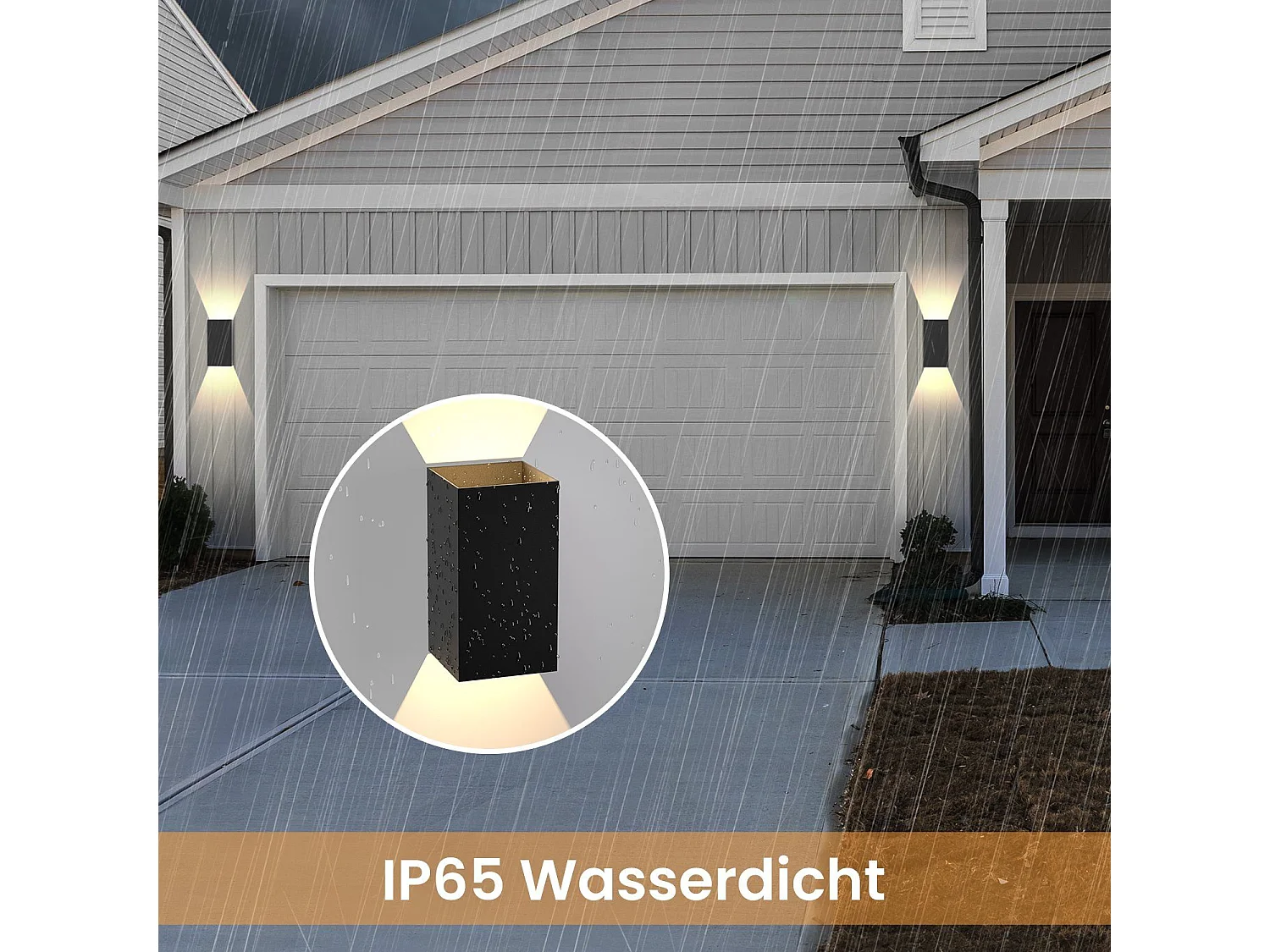 NETTLIFE Kinkiet LED zewnętrzny i wewnętrzny: czarne oświetlenie ścienne, lampa zewnętrzna, ściana domu 5 W IP65 ciepła biel 3000 K