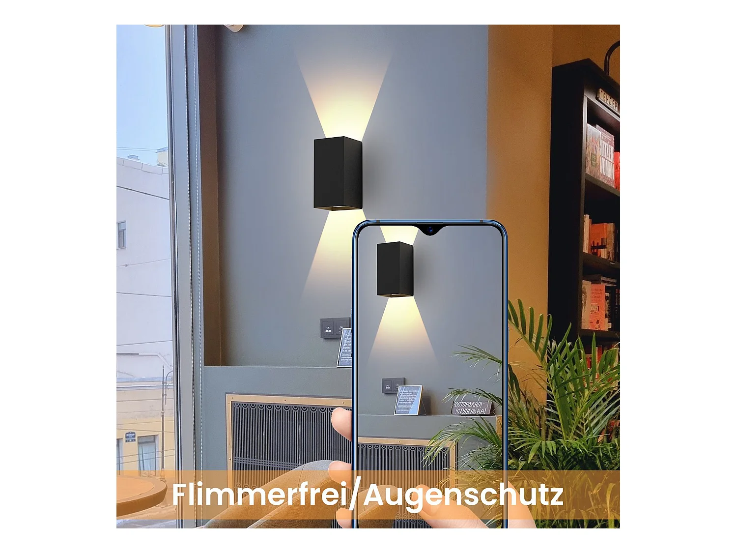 NETTLIFE Applique murale LED extérieure et l'intérieur :  éclairage mural noir, lampe d'extérieur, mur de maison 5 W IP65 blanc chaud 3000 K