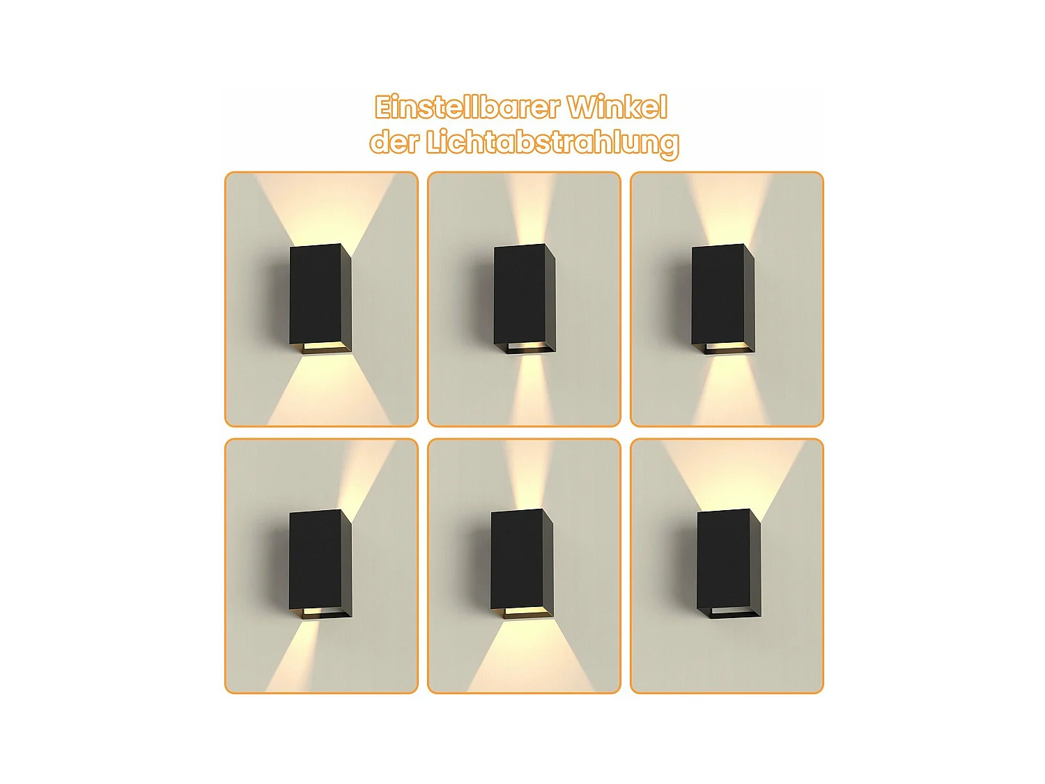 NETTLIFE Applique murale LED extérieure et l'intérieur :  éclairage mural noir, lampe d'extérieur, mur de maison 5 W IP65 blanc chaud 3000 K