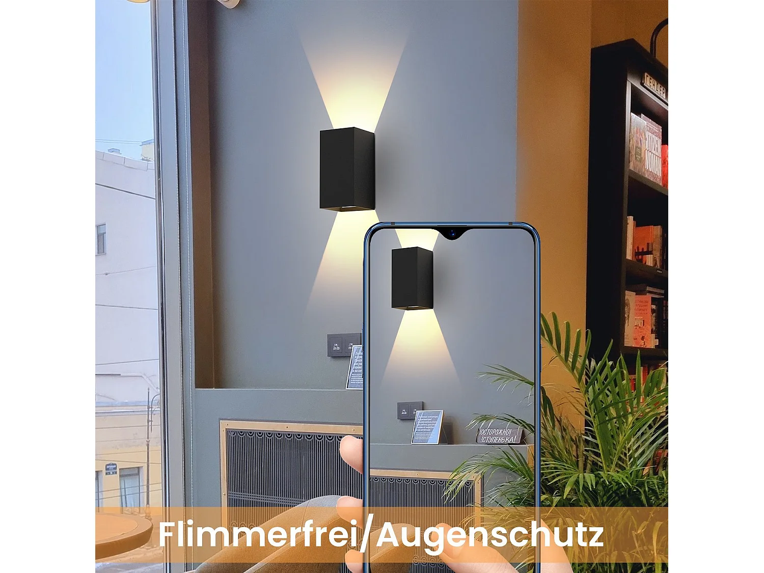 NETTLIFE Applique murale LED extérieure et l'intérieur :  éclairage mural noir, lampe d'extérieur, mur de maison 5 W IP65 blanc chaud 3000 K