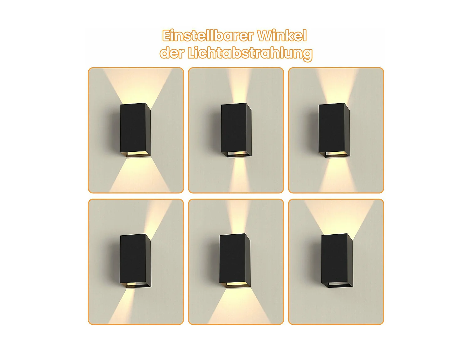 NETTLIFE Applique murale LED extérieure et l'intérieur :  éclairage mural noir, lampe d'extérieur, mur de maison 5 W IP65 blanc chaud 3000 K