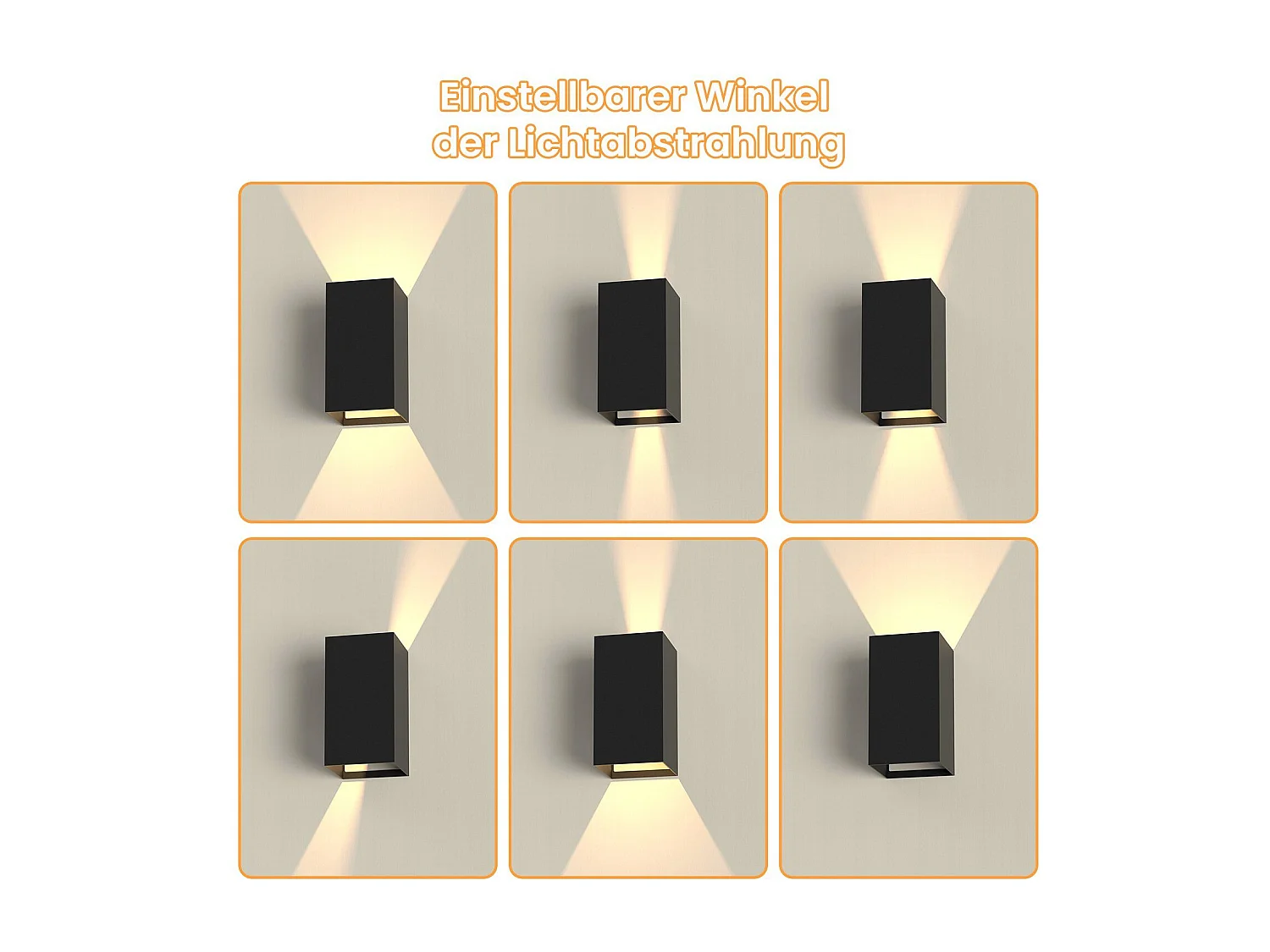 NETTLIFE Applique murale LED extérieure et l'intérieur :  éclairage mural noir, lampe d'extérieur, mur de maison 5 W IP65 blanc chaud 3000 K