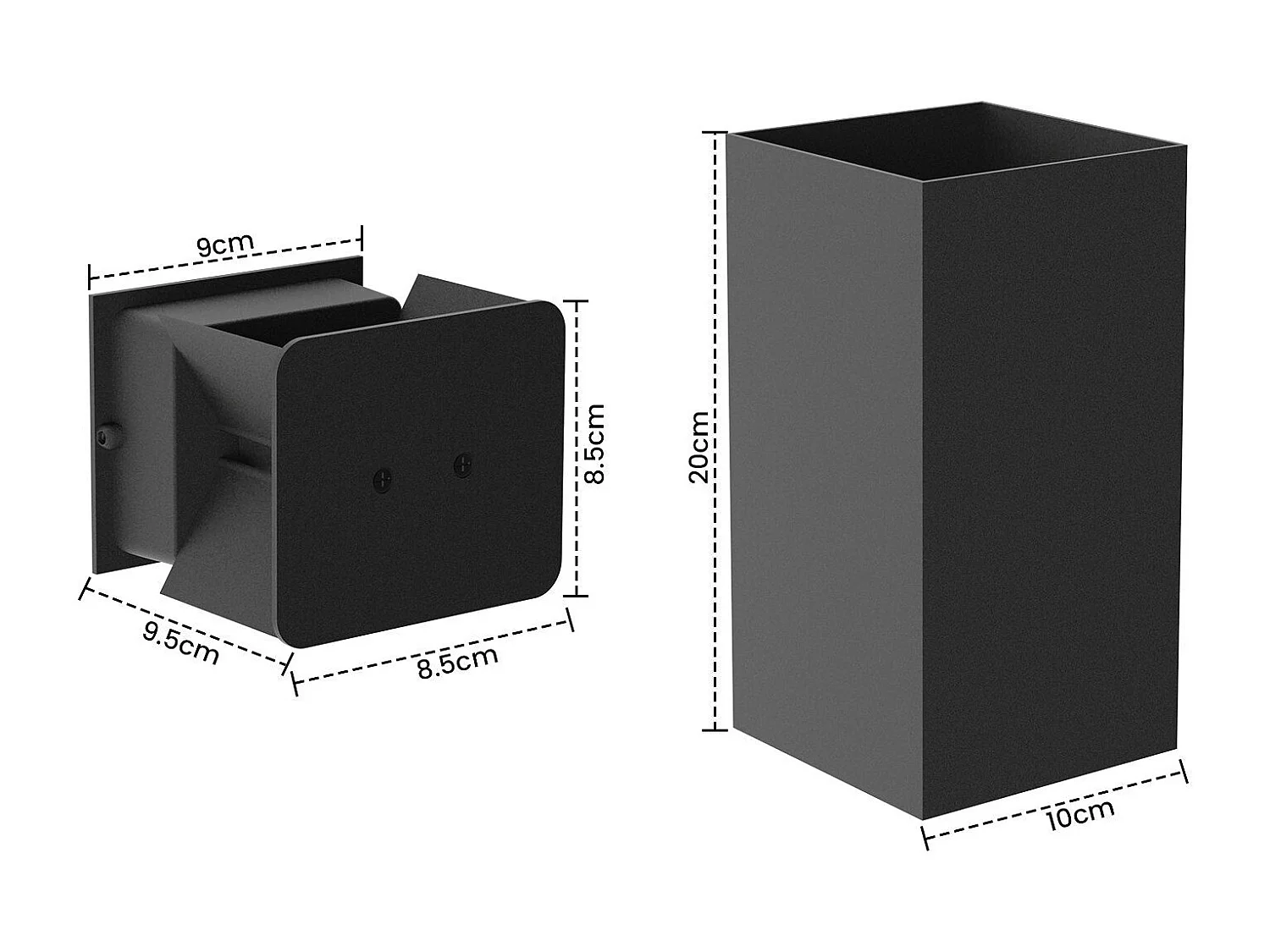 NETTLIFE Applique murale LED extérieure et l'intérieur :  éclairage mural noir, lampe d'extérieur, mur de maison 5 W IP65 blanc chaud 3000 K