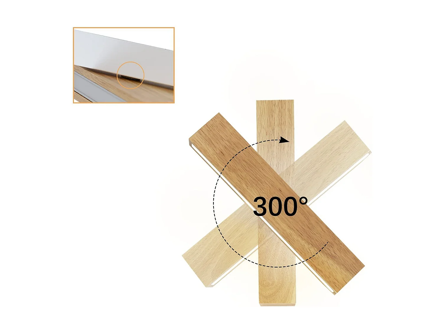 NETTLIFE Wandapparatuur voor binnen LED - 32 cm moderne houten ganglamp, boven - en onderlichting, kooilamp voor trappenhuis, 11 W, 3000 K, warm wit.