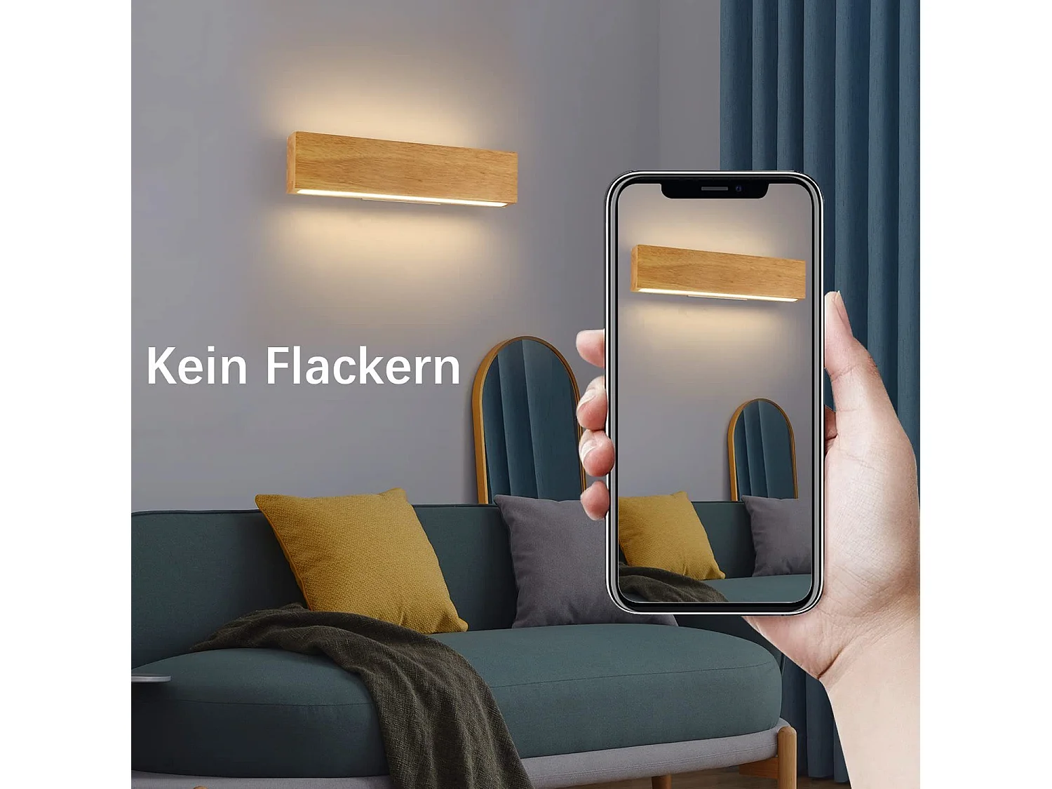 NETTLIFE Applique murale LED intérieure  - 32CM Bois Moderne Lampe de couloir Up et Down Design Lampe de cage d'escalier  11W 3000K Blanc Chaud