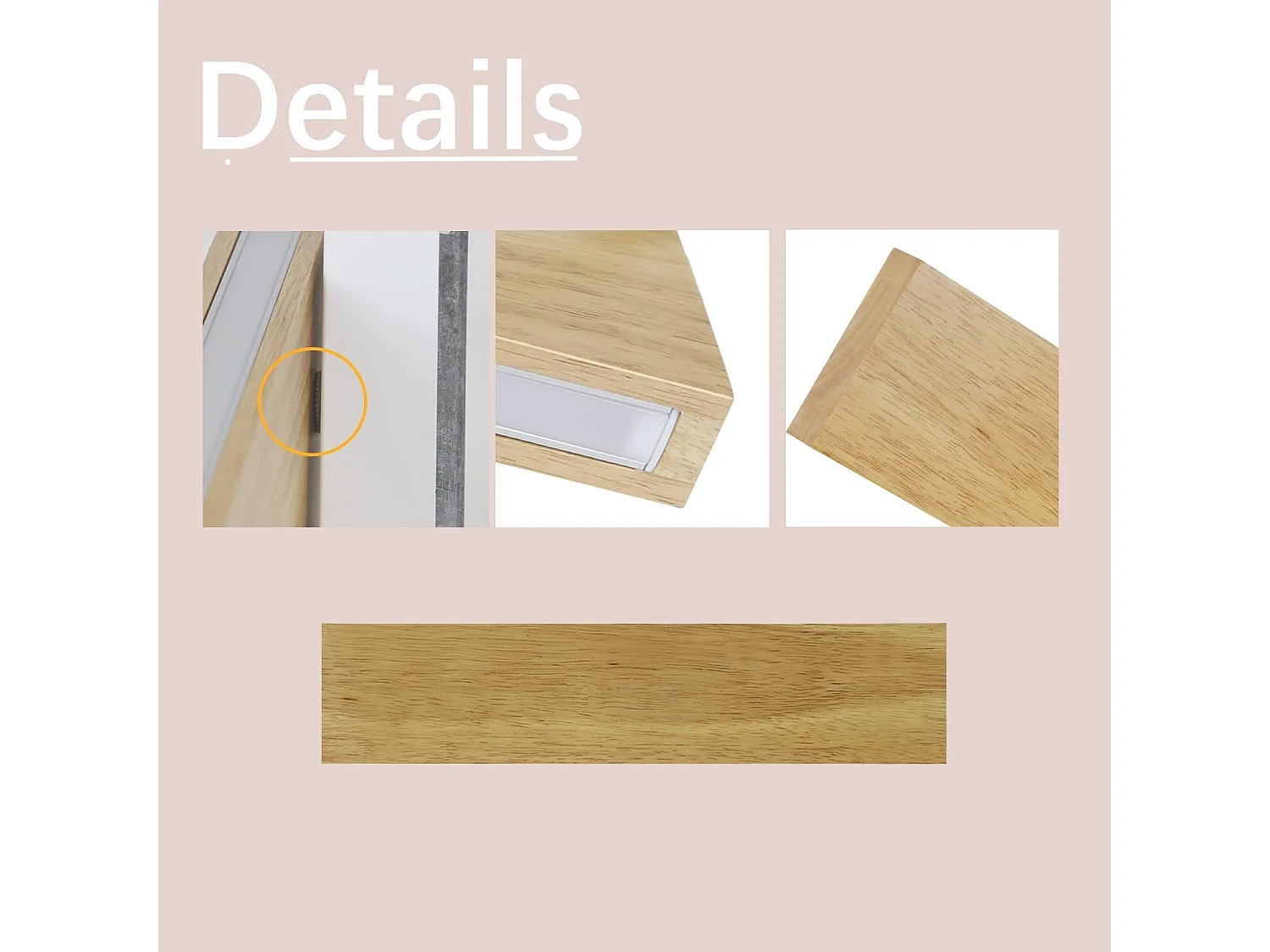 NETTLIFE Wandapparatuur voor binnen LED - 32 cm moderne houten ganglamp, boven - en onderlichting, kooilamp voor trappenhuis, 11 W, 3000 K, warm wit.