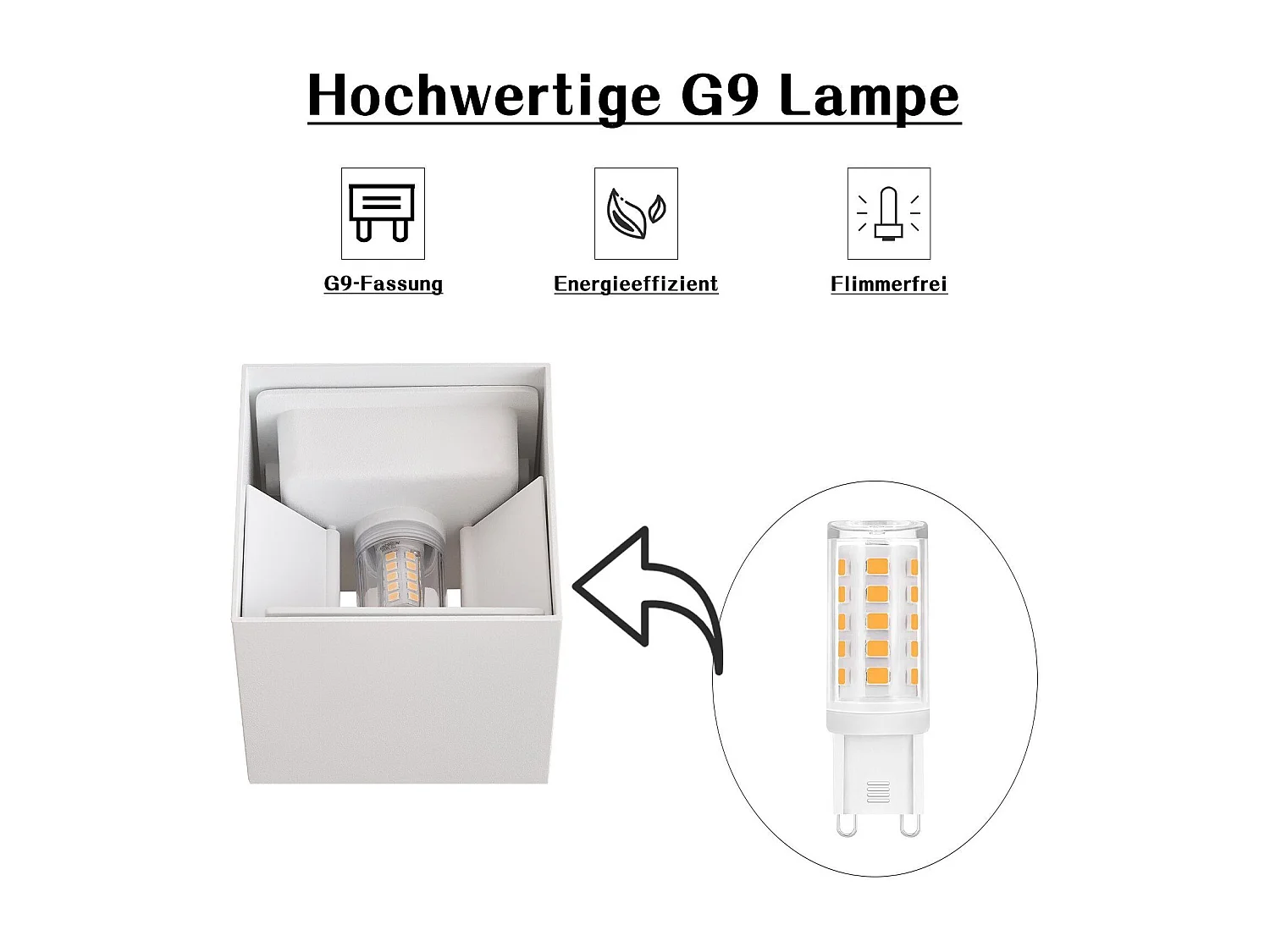 NETTLIFE Set de 4 Lampes Murales LED Ext, Blanc Chaud IP65, pour Maison, Chambre, Couloir, Cage d’Escalier