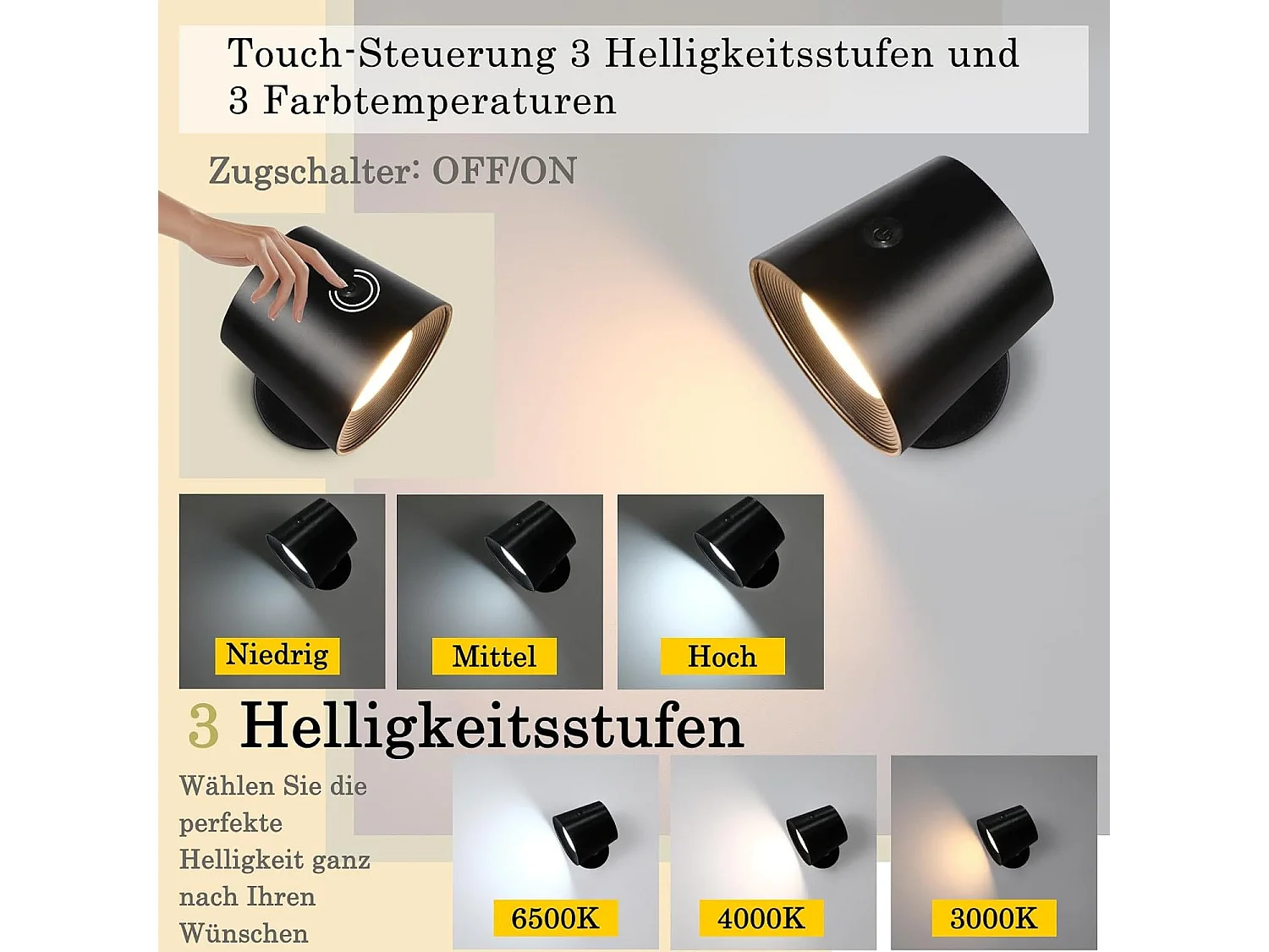 NETTLIFE Zestaw 2 lamp ściennych z metalową klatką do wnętrz, nowoczesna, ściemniana, regulowana metalowa lampa sufitowa w kolorze czarnym o kącie 360°