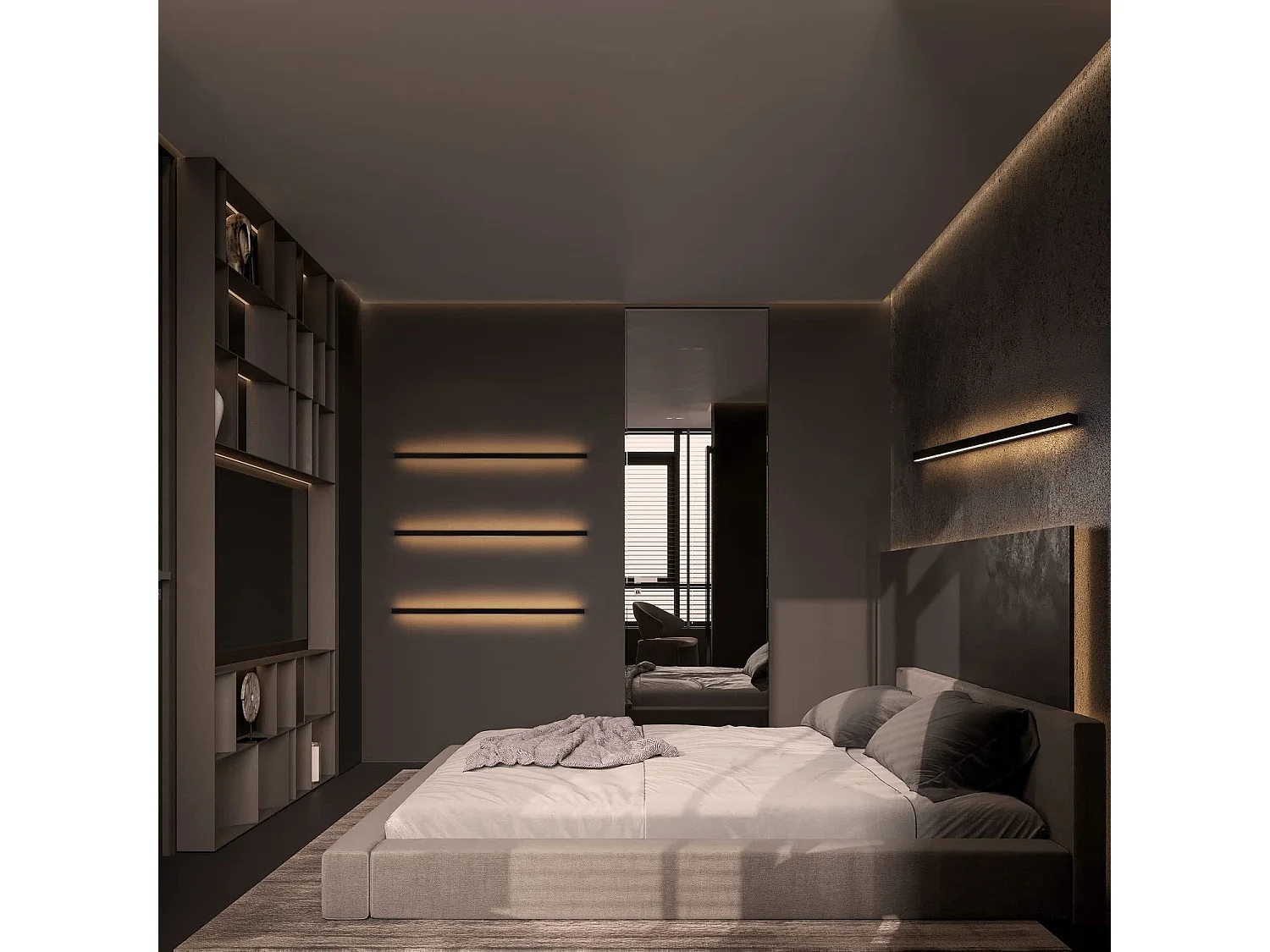 NETTLIFE Wandapparaat met interieur - LED, moderne, 80 cm, 27 W, voor de gang, up - down, warm wit, ganglamp, ganglamp.