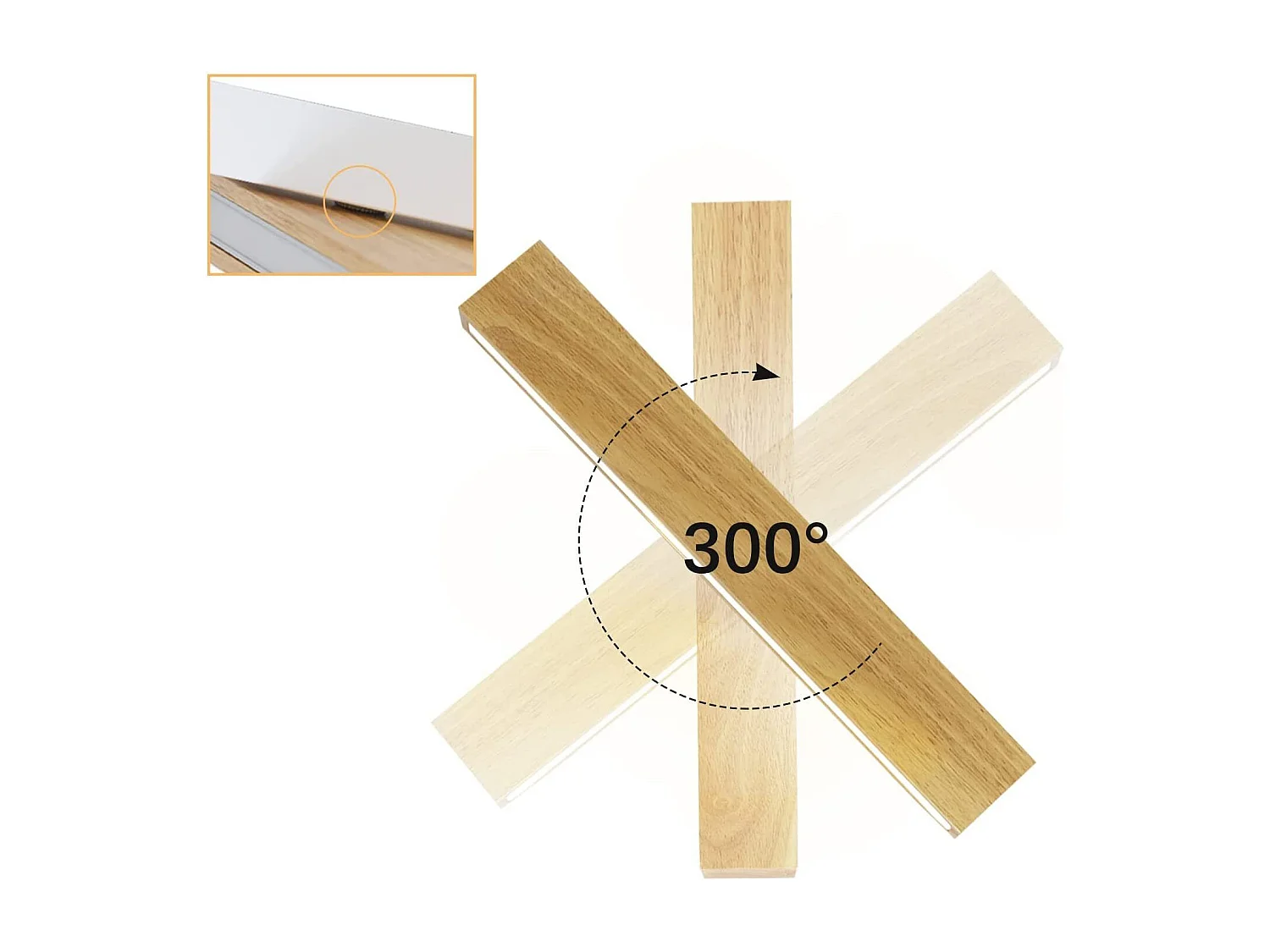 NETTLIFE LED Wandlamp voor binnengebruik: 52 cm, moderne houten ganglamp, Up - en Down - Design, 17W, traplamp, 3000K, warm wit.