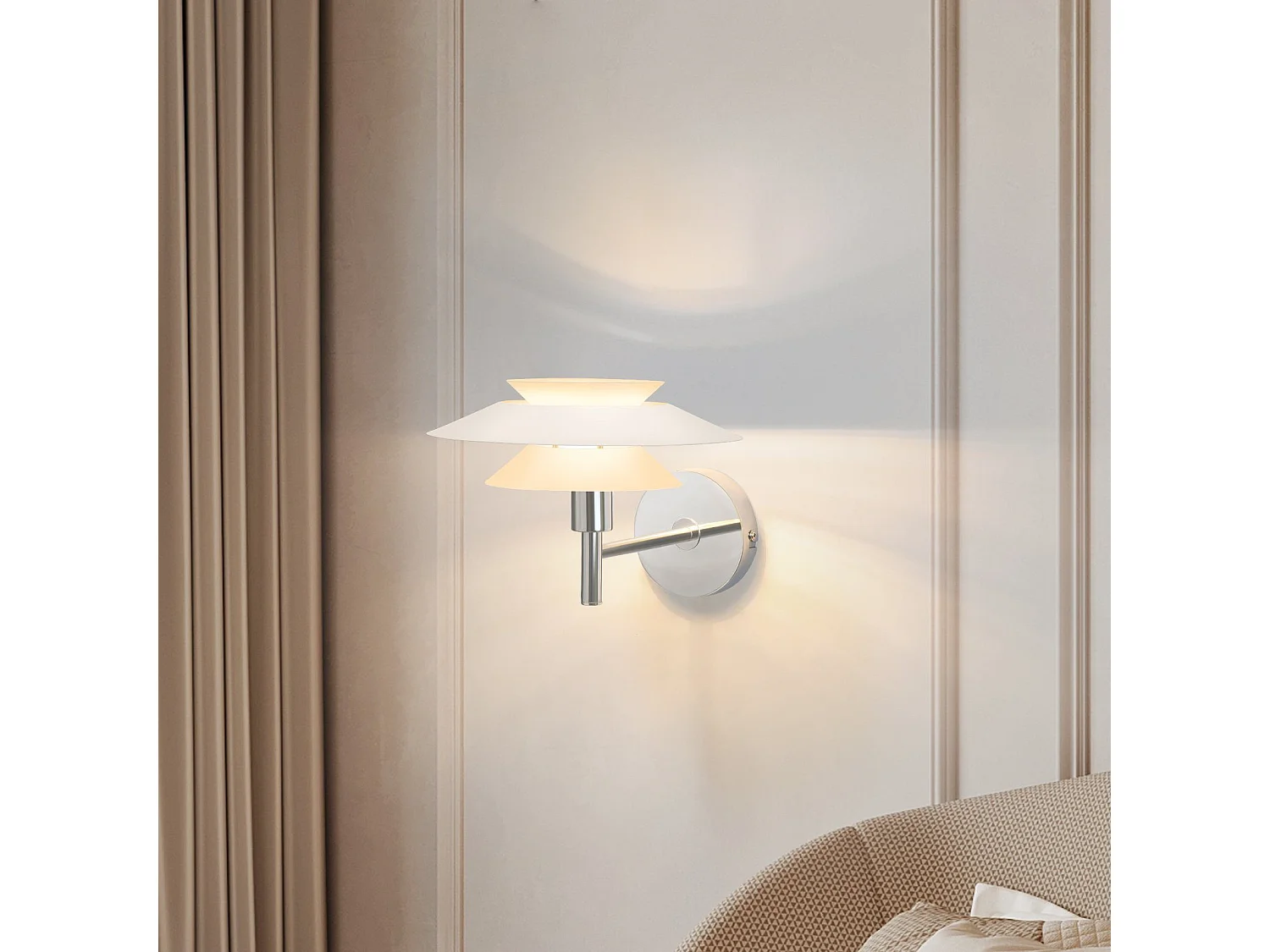 NETTLIFE Innenwandleuchte für Schlafzimmer – Weißes Metalldesign, kreative Flurlampe G9 ohne Leuchtmittel (max. 25W).