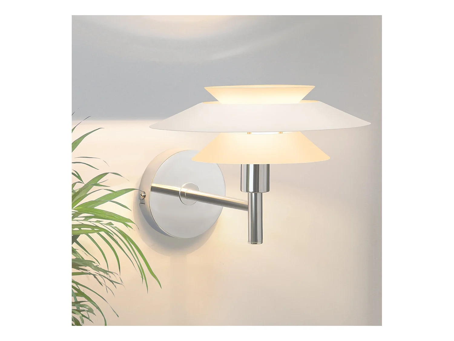 NETTLIFE Aplique de pared interior para dormitorio - Diseño de metal blanco, lámpara de pasillo creativa G9 Sin bombilla (Máx. 25W).