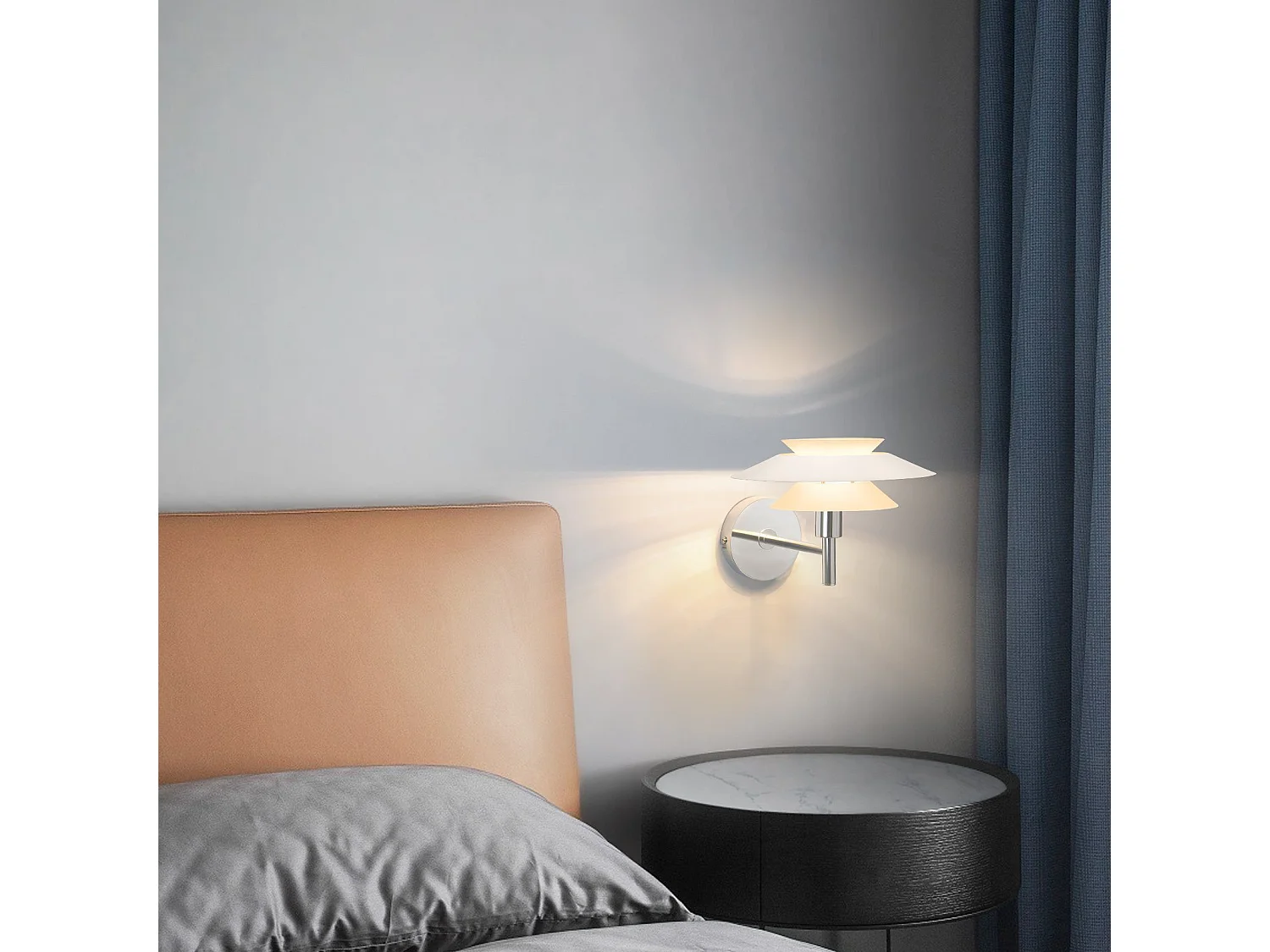 NETTLIFE Applique murale intérieur pour chambre à coucher - Design en métal blanc, créative lampe de couloir G9 Sans ampoule (Max. 25W).