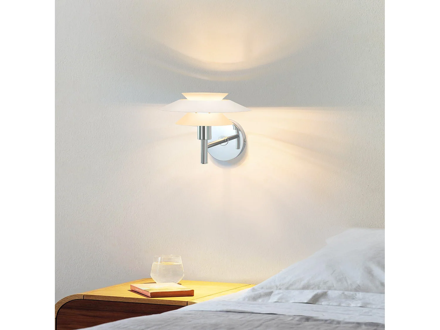 NETTLIFE Applique murale intérieur pour chambre à coucher - Design en métal blanc, créative lampe de couloir G9 Sans ampoule (Max. 25W).
