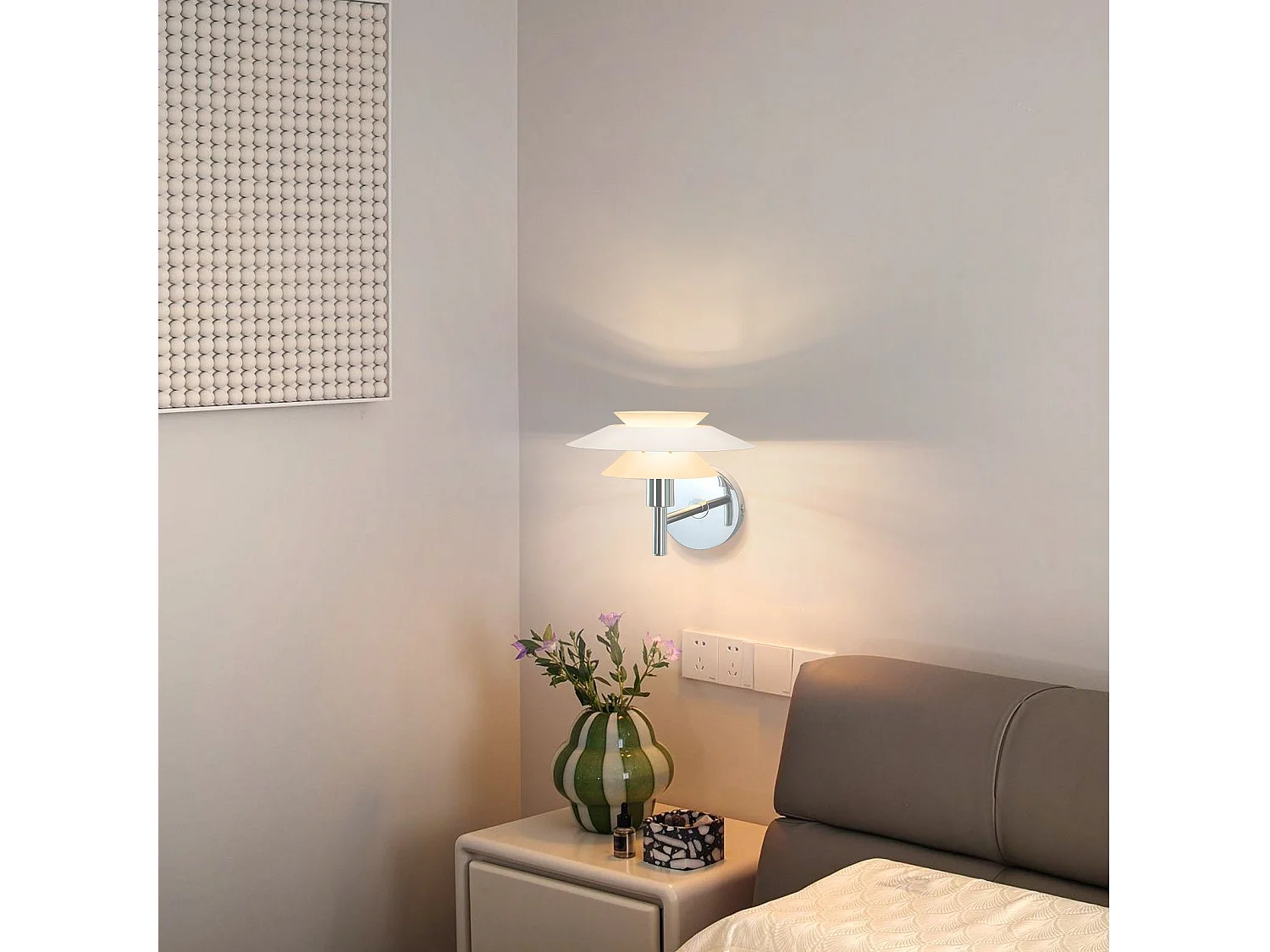 NETTLIFE Applique murale intérieur pour chambre à coucher - Design en métal blanc, créative lampe de couloir G9 Sans ampoule (Max. 25W).
