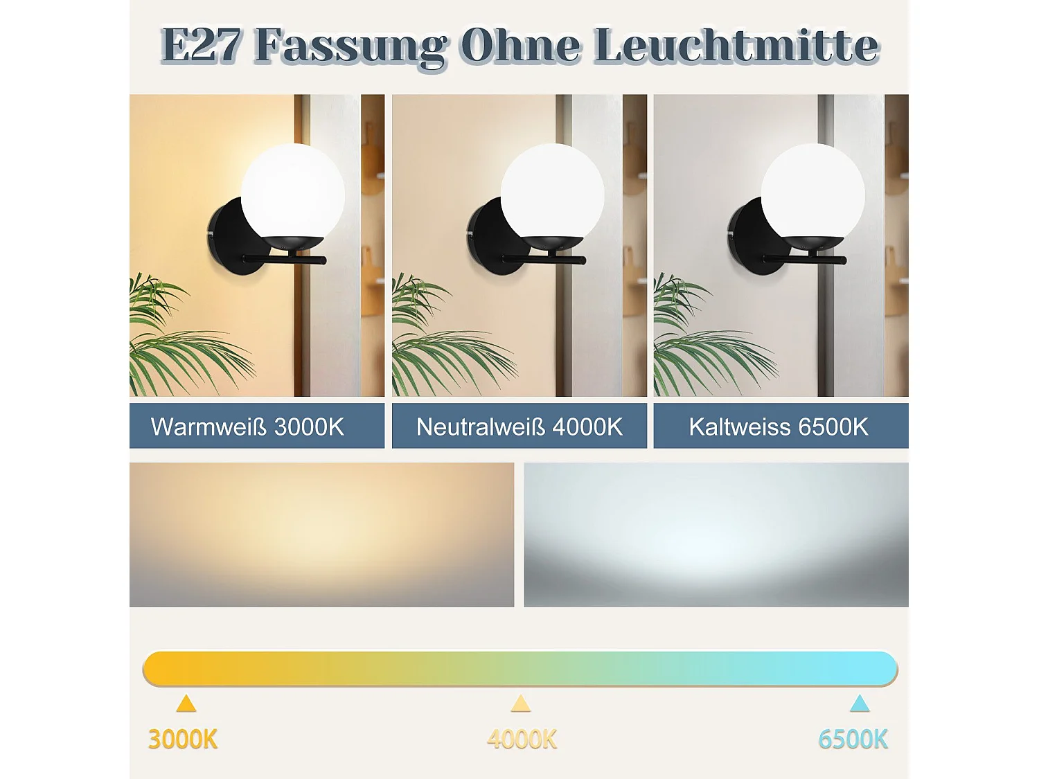 NETTLIFE Schwarze Wandlampe für den Innenbereich – E27 Metall Modernes Design Glas Nachttischlampe Vintage Badezimmer Wandlampe Flurlampe