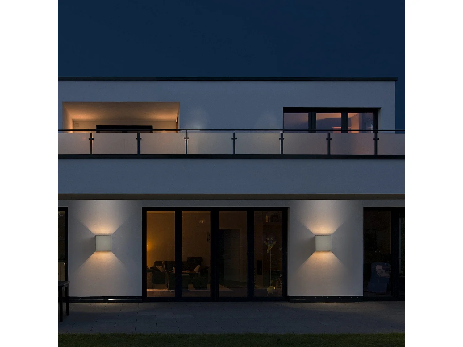 NETTLIFE Set de 4 Lampes Murales LED Ext, Blanc Chaud IP65, Anthracite, pour Maison, Cage d’Escalier