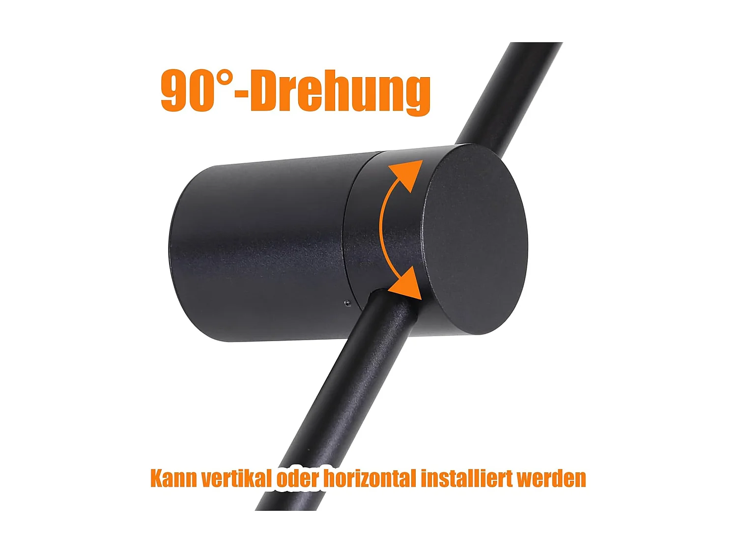 NETTLIFE Aplique LED para Interiores - 100 CM Negro 8 W Lámpara Giratoria Minimalista para Sala de Estar Lámpara de Noche Blanco cálido 3000 K